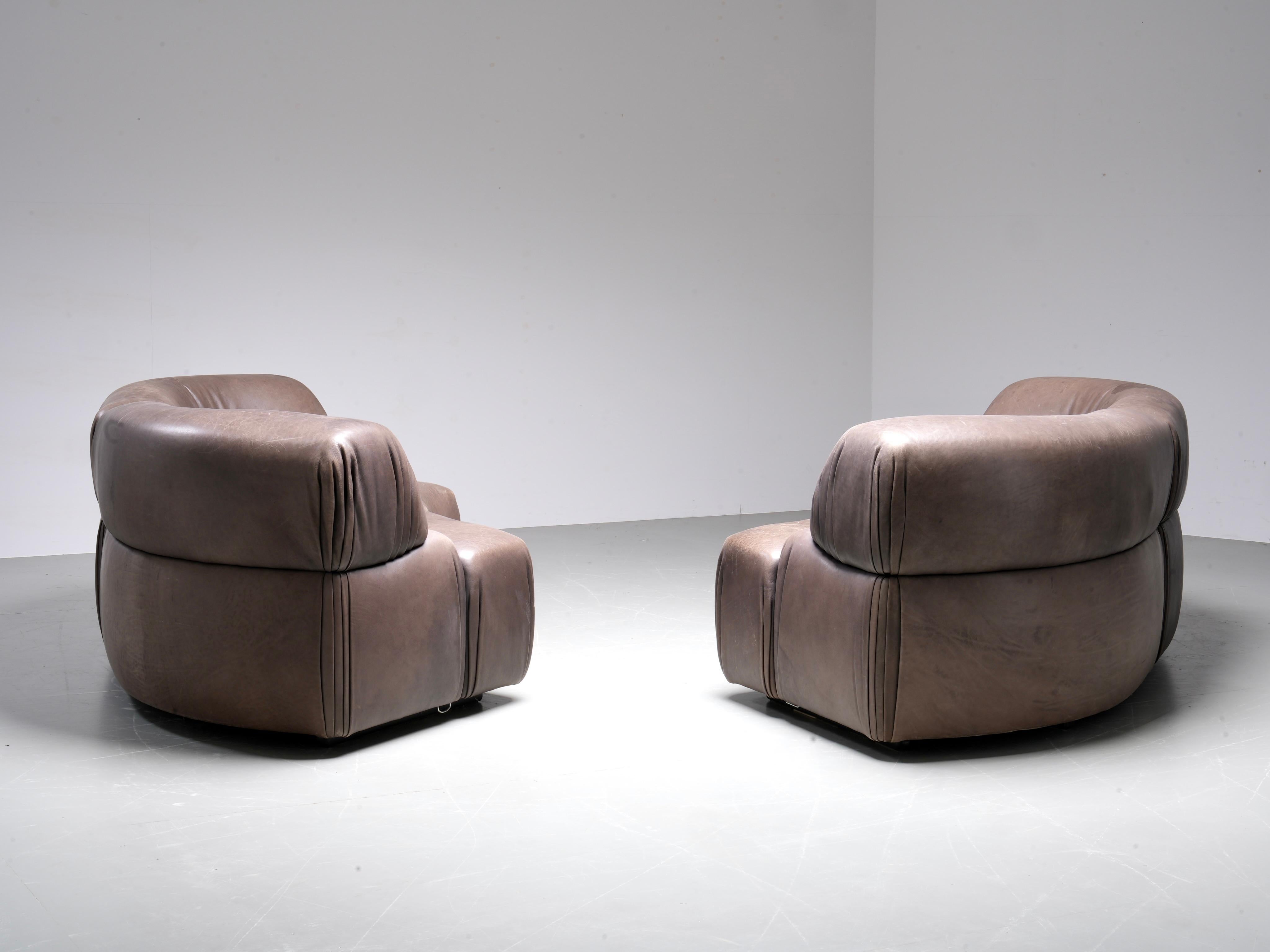 De Sede 'Cosmos' DS28 modulares Sofa in grau / braun Leder, Schweiz, 1970er Jahre im Angebot 7