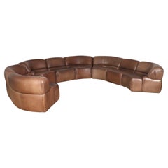 De Sede Cosmos Sectional sofa in light brown leather, Switzerland 1970s