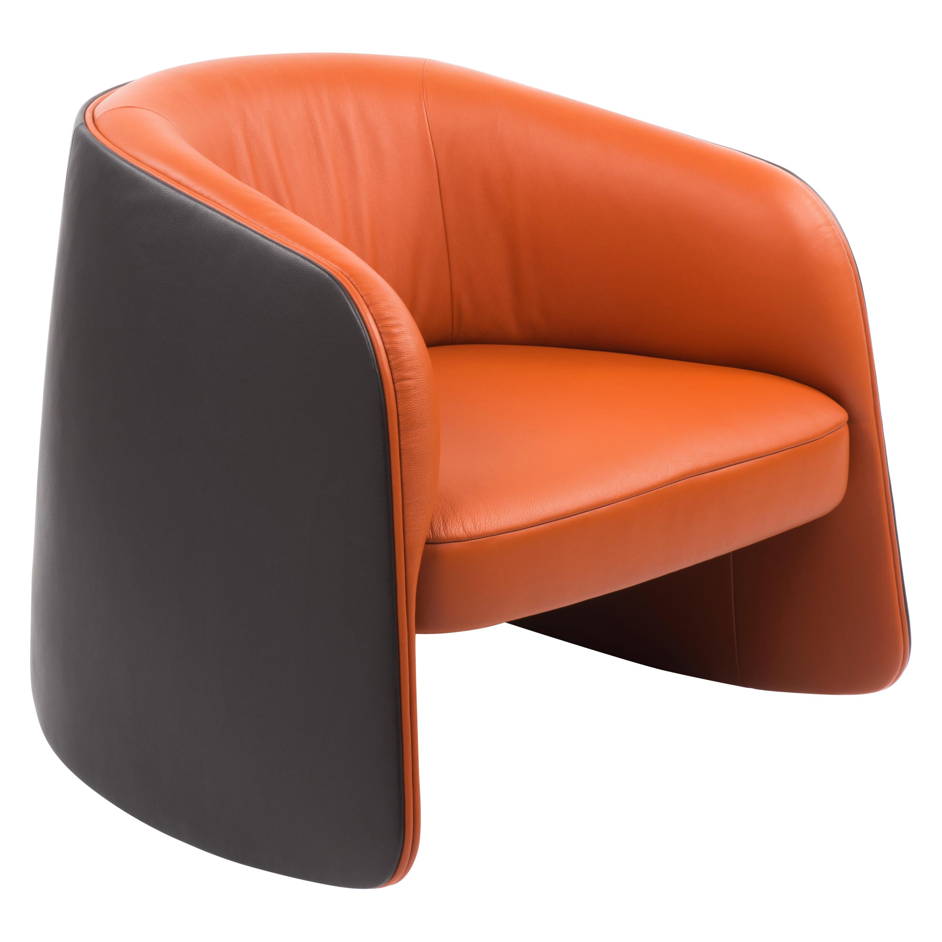 For Sale: Orange (Maine) De Sede Customizable Leather Rocking Chair