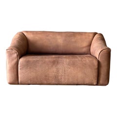 Vintage De Sede D S - 47 Buffalo Leather Loveseat Sofa