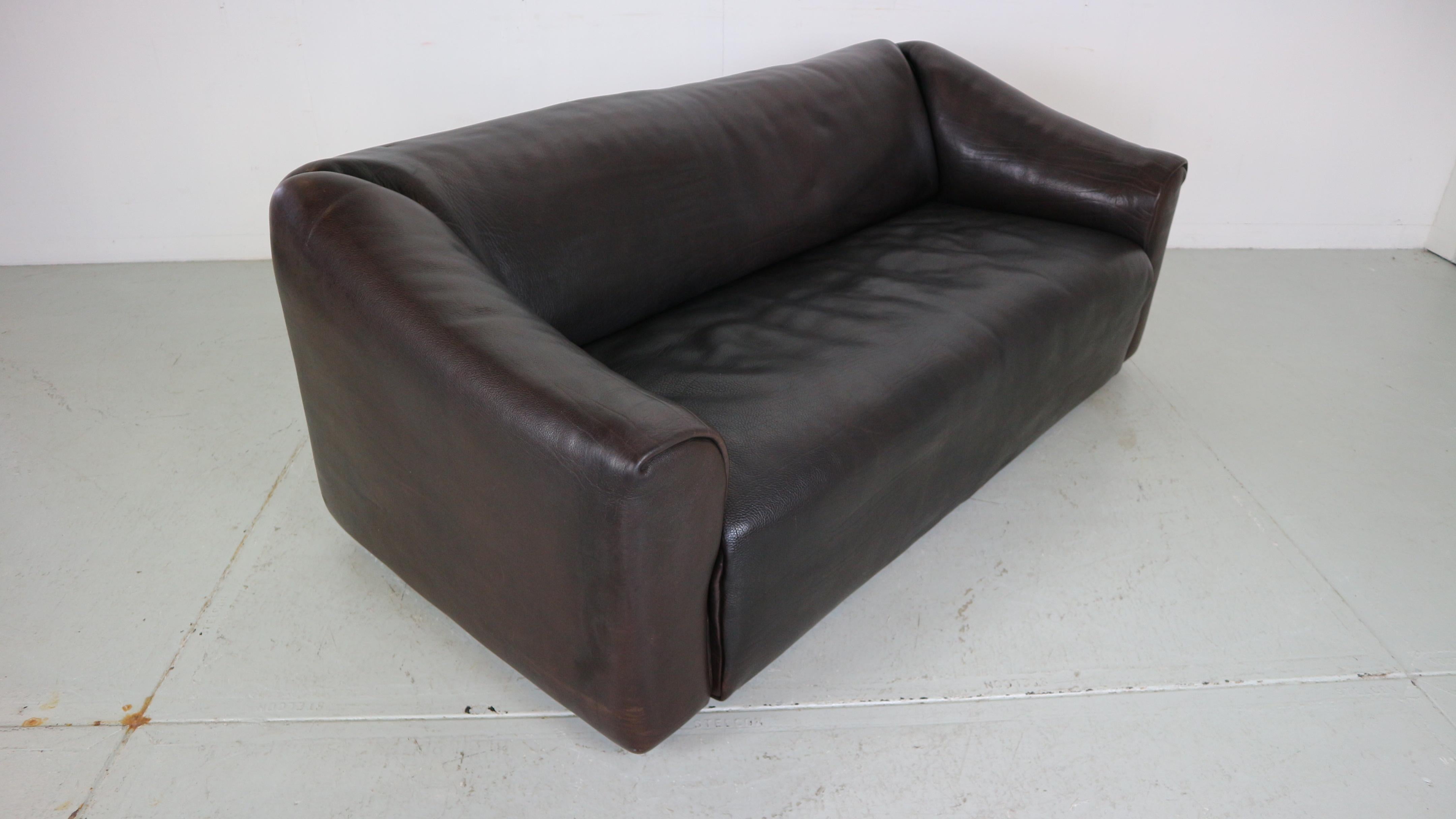 De Sede Dark Brown Buffalo Leather 2-Seater 