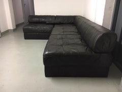 De Sede Dark Brown Patchwork Patinated Leather DS88 Modular Sofa