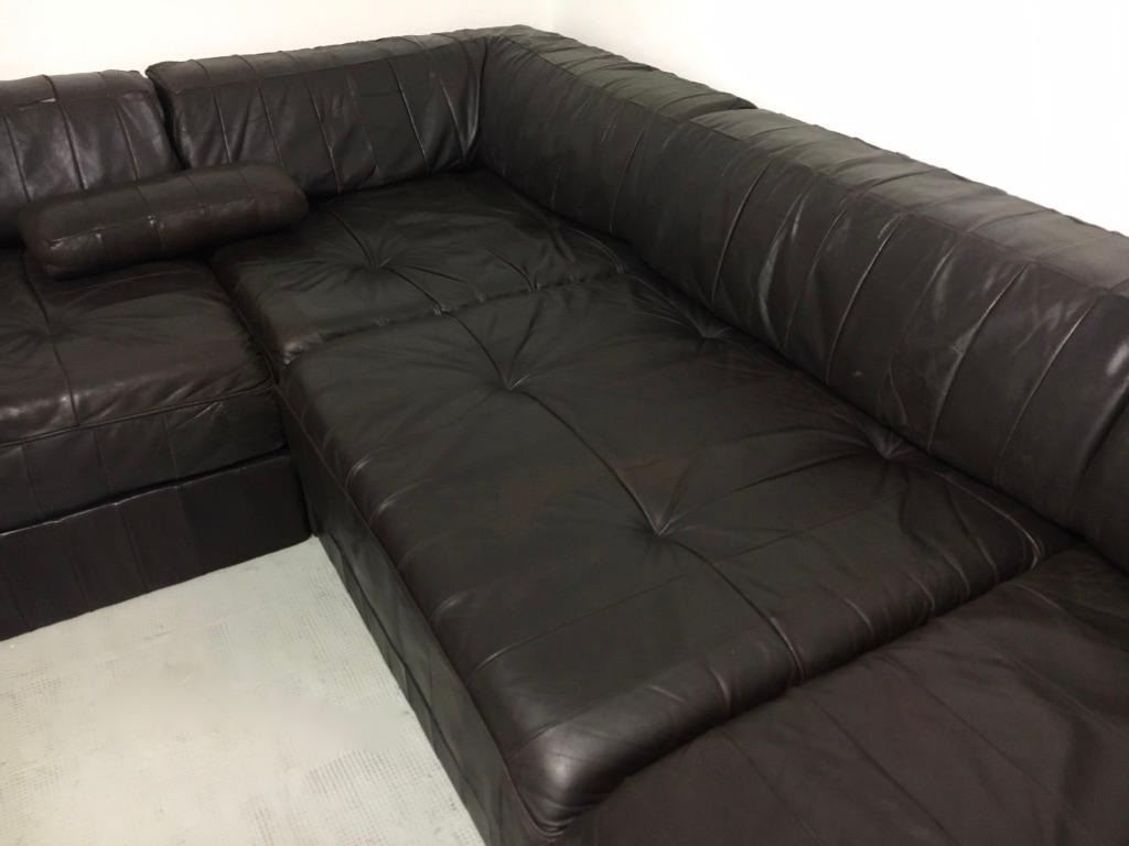 De Sede Dunkelbraun Patchwork Patiniertes Leder DS88 Modulares Sofa im Zustand „Gut“ im Angebot in Geneva, CH