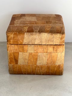De Sede Design Kamelleder Patchwork-Aufbewahrungs-Ottoman, Schweiz 1970er Jahre