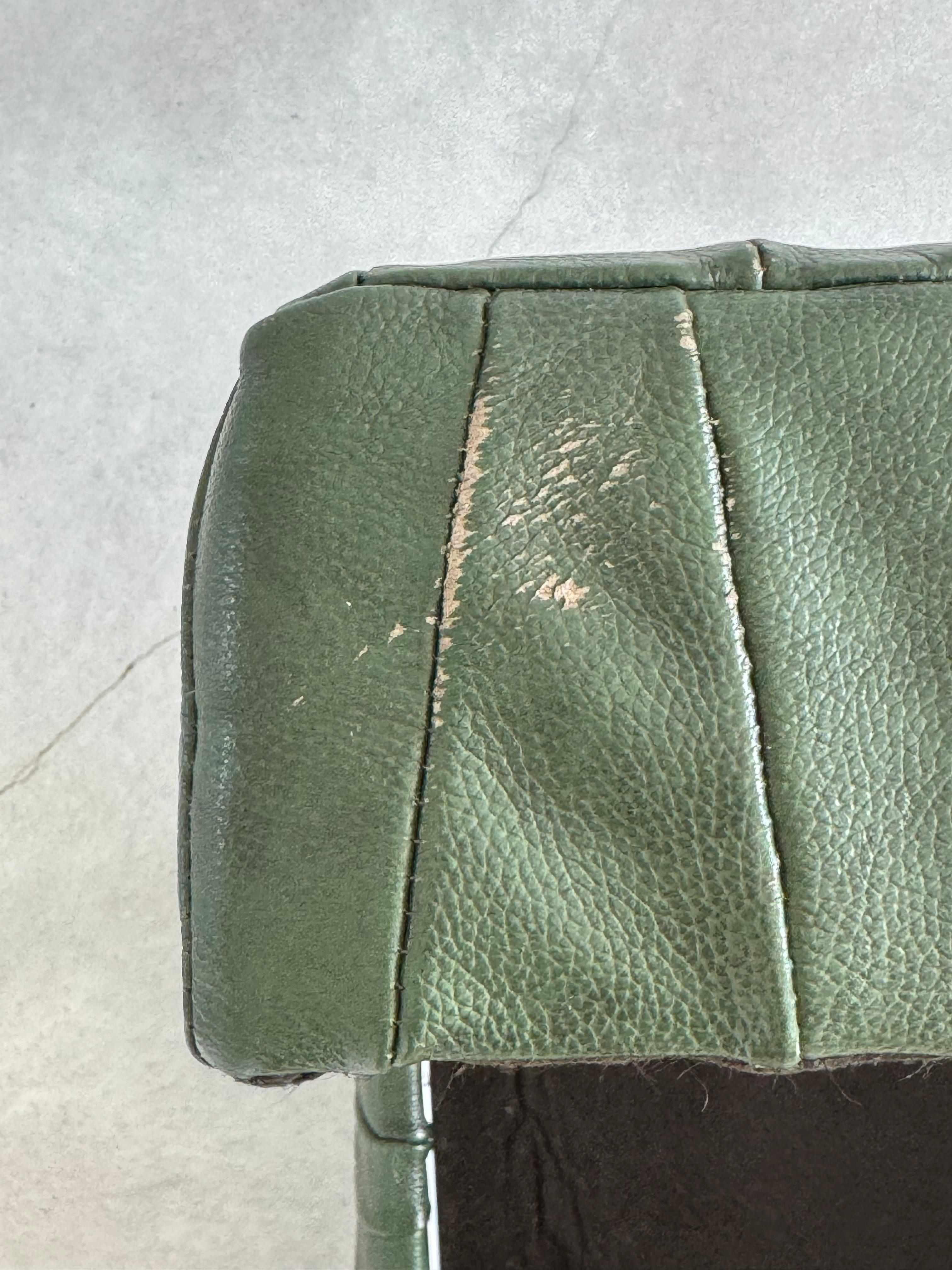 De Sede Design Dark Green Leather Patchwork Storage Ottoman, Switzerland 1970s For Sale 3