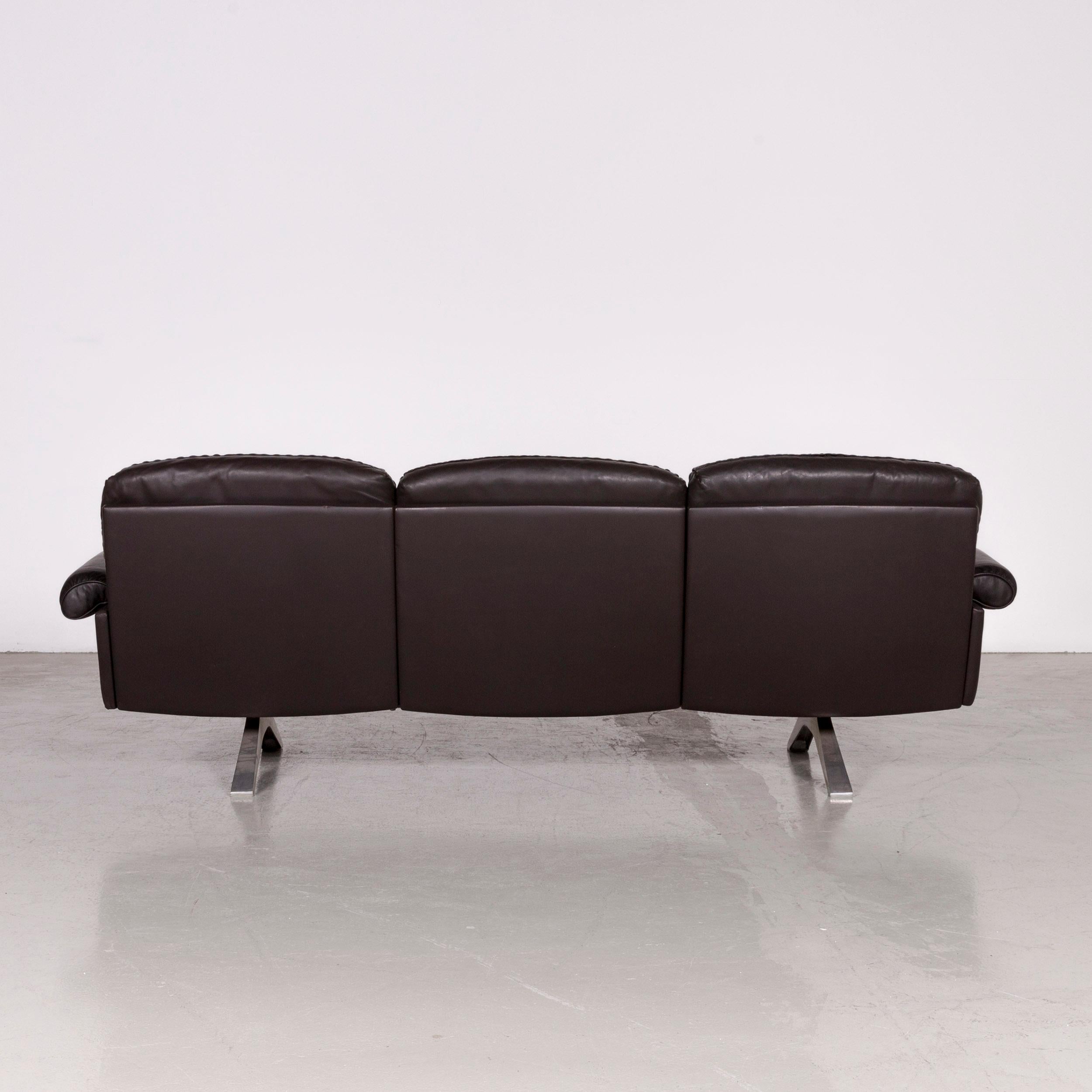 De Sede Designer DS 31 Designer Leather Sofa Armchair Set Brown Three-Seat Couch For Sale 4