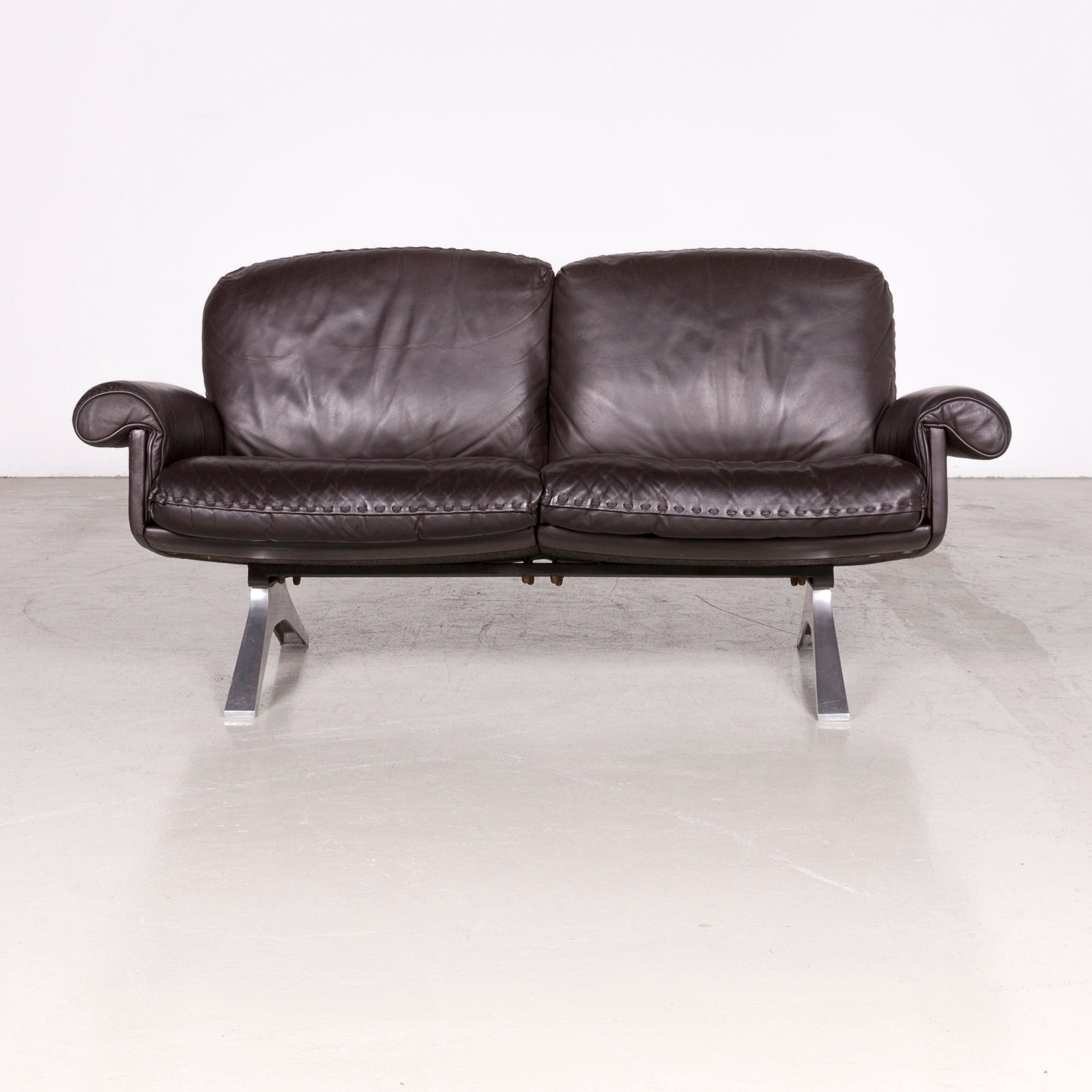 De Sede Designer DS 31 Designer Leather Sofa Armchair Set Brown Three-Seat Couch For Sale 6