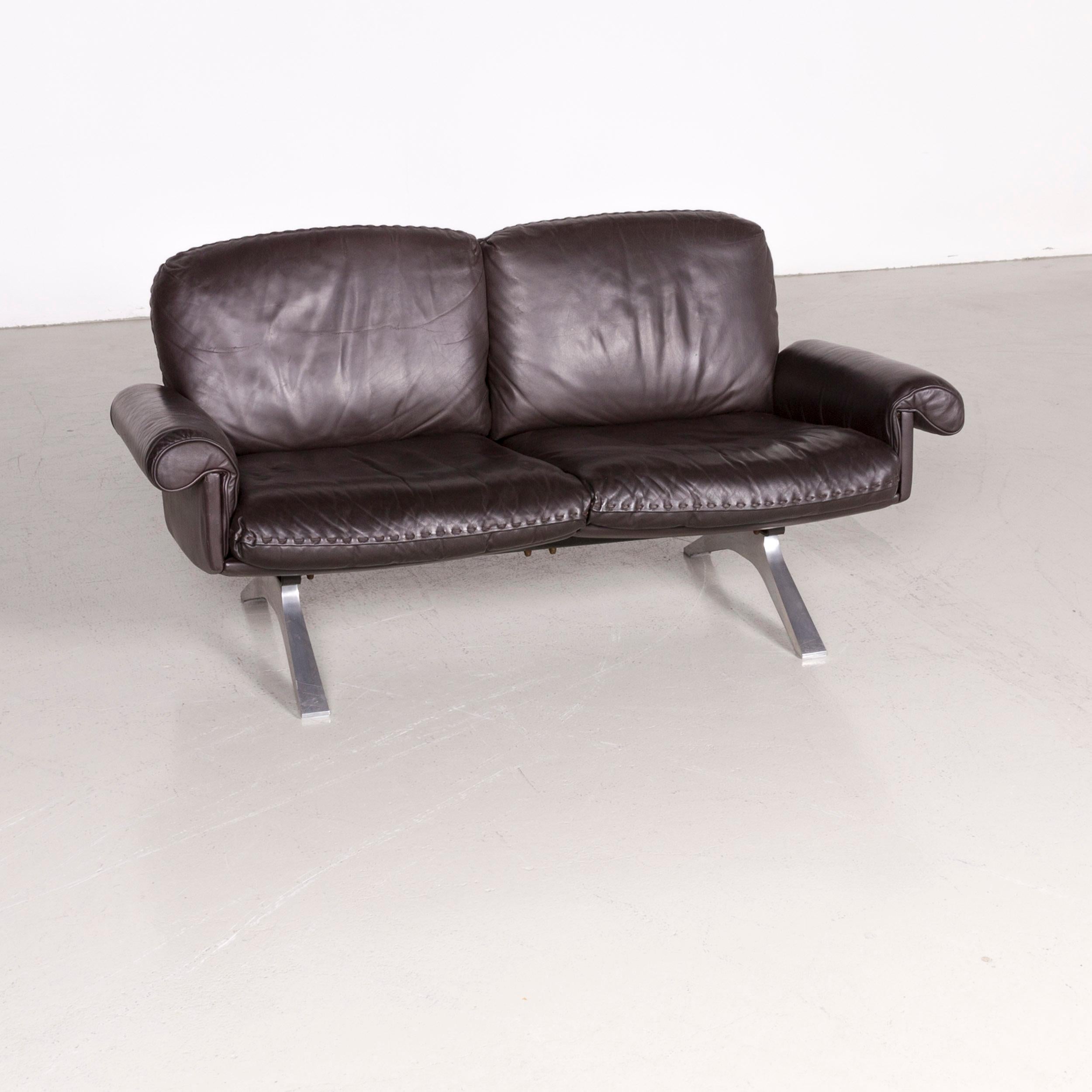 De Sede Designer DS 31 Designer Leather Sofa Armchair Set Brown Three-Seat Couch For Sale 7