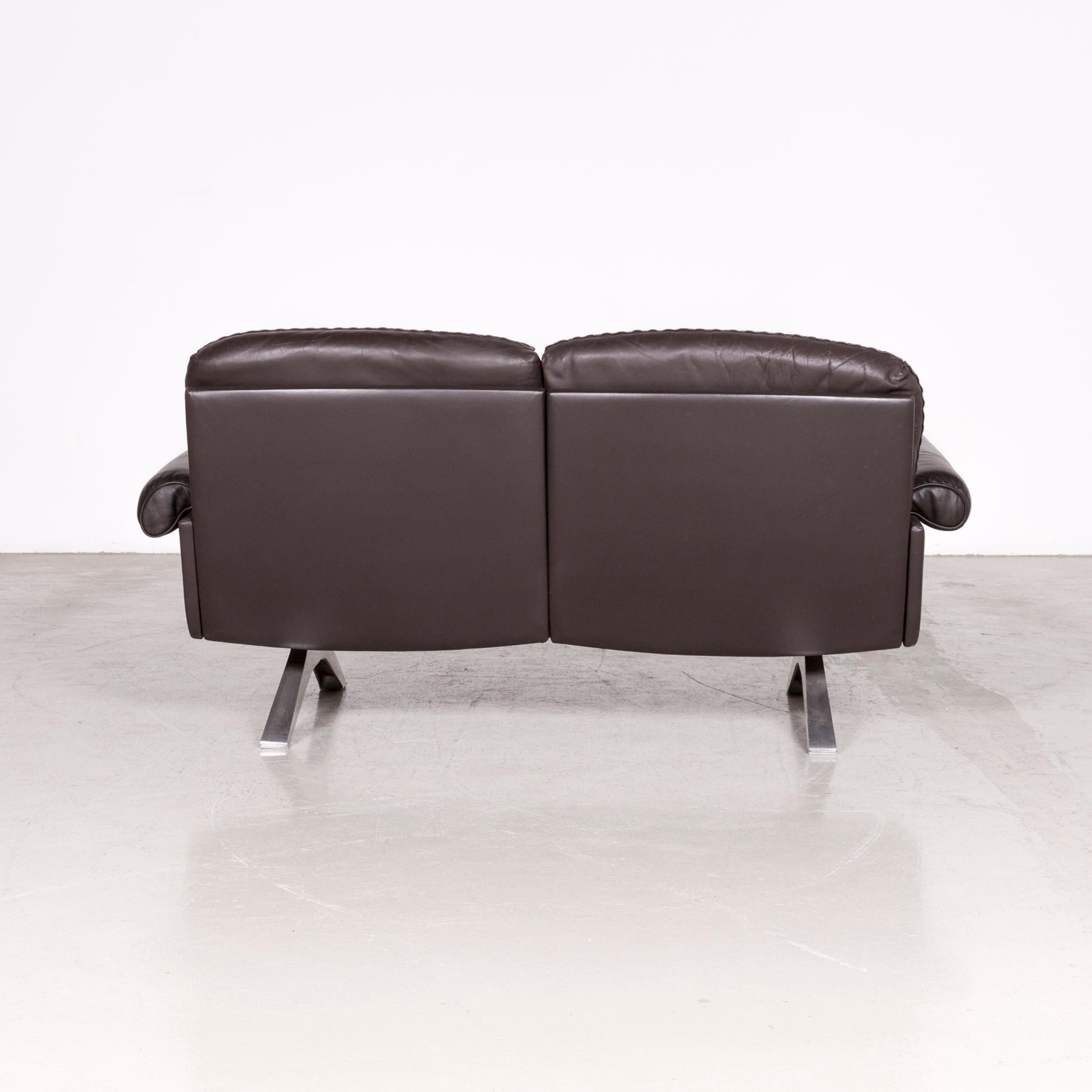 De Sede Designer DS 31 Designer Leather Sofa Armchair Set Brown Three-Seat Couch For Sale 13