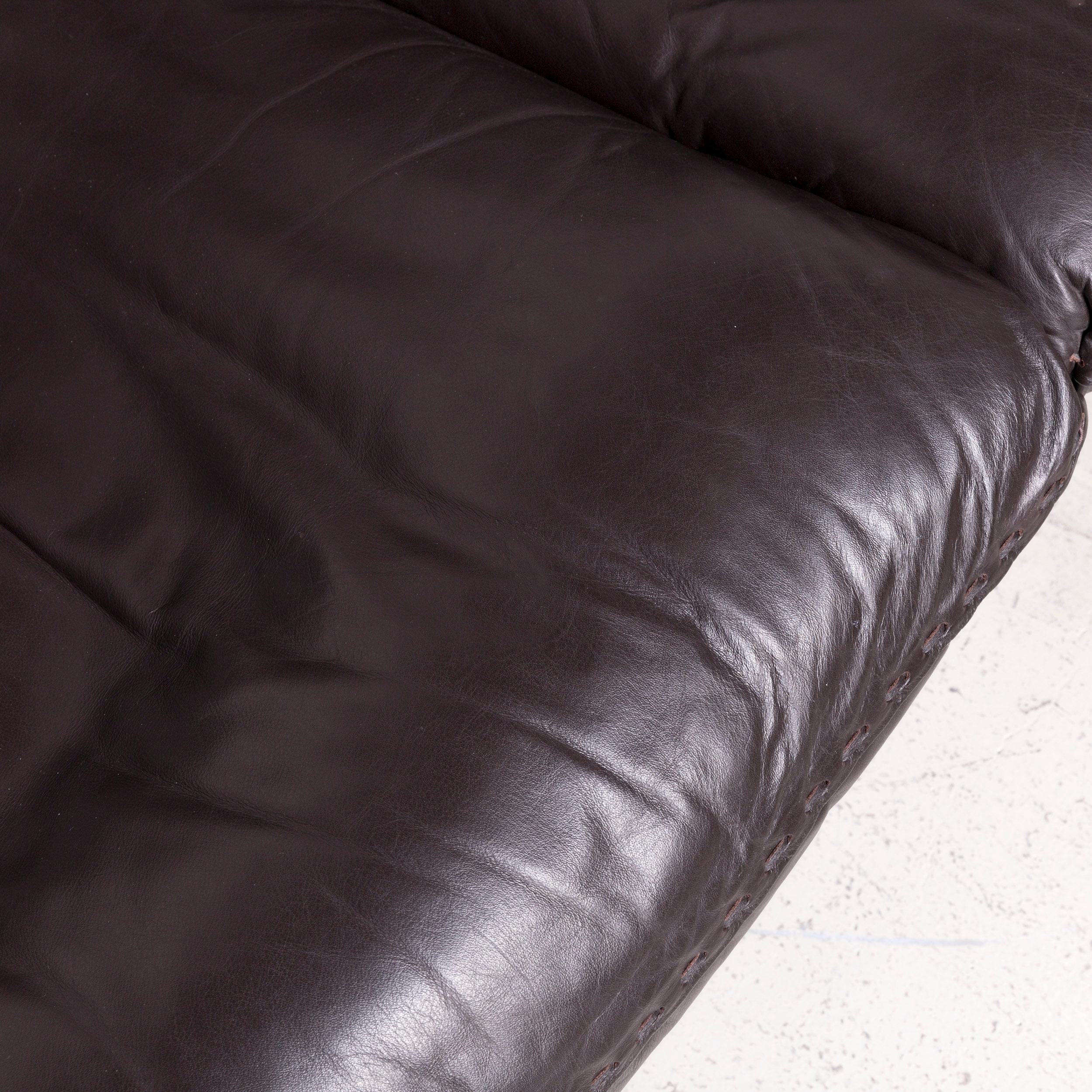De Sede Designer DS 31 Designer Leather Sofa Armchair Set Brown Three-Seat Couch For Sale 1