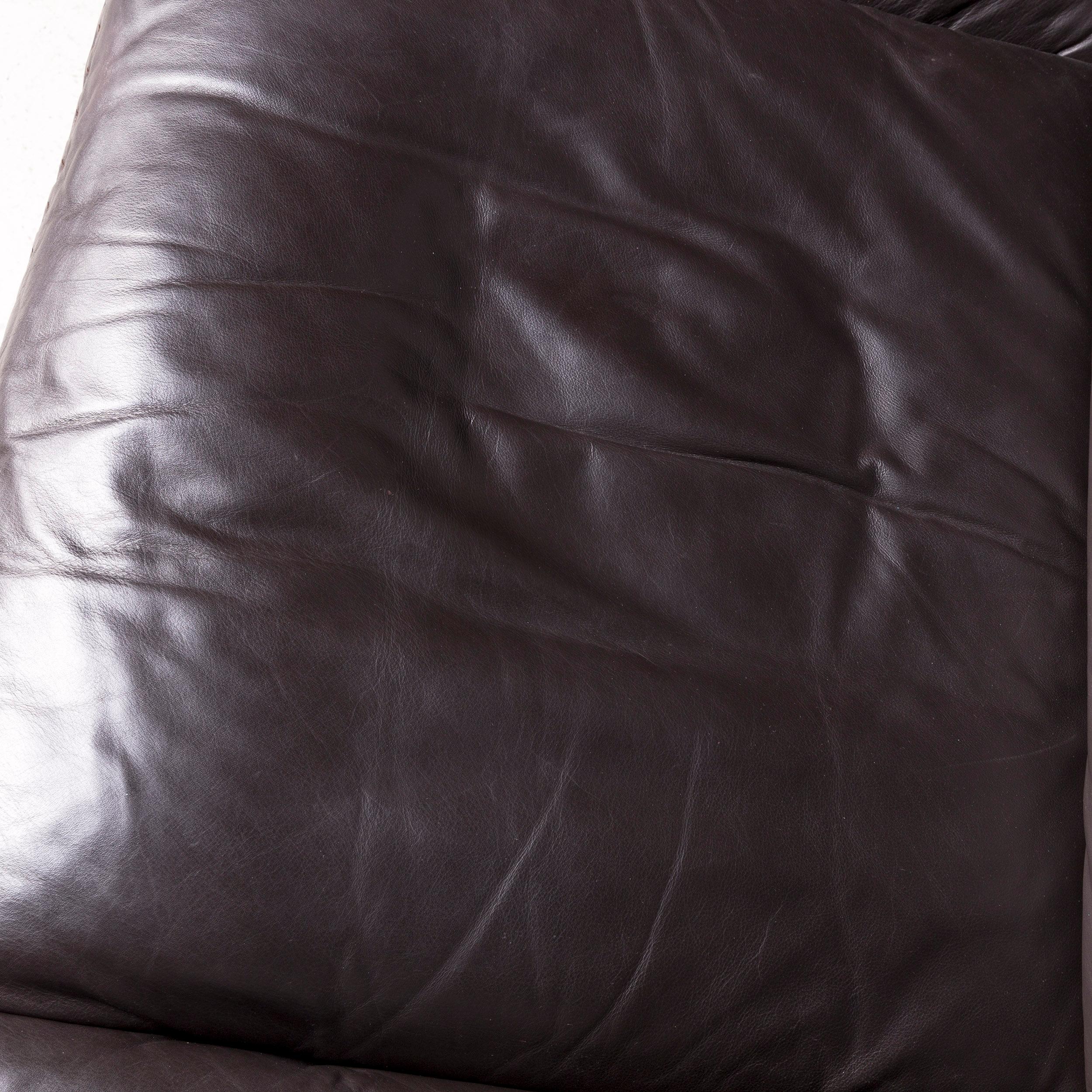 De Sede Designer DS 31 Designer Leather Sofa Armchair Set Brown Three-Seat Couch For Sale 2