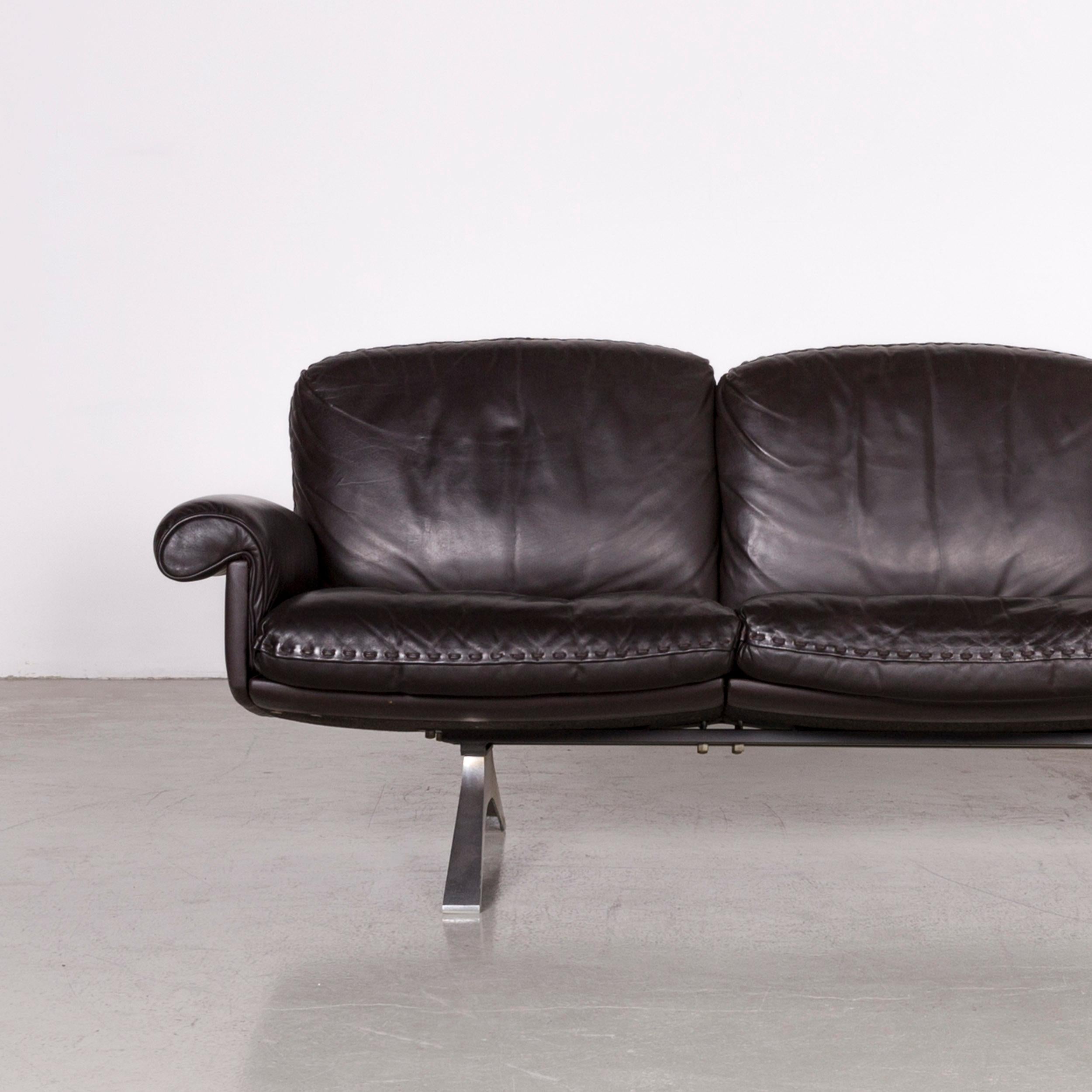 Swiss De Sede Designer Ds 31 Designer Leather Sofa Brown Three-Seat Couch For Sale