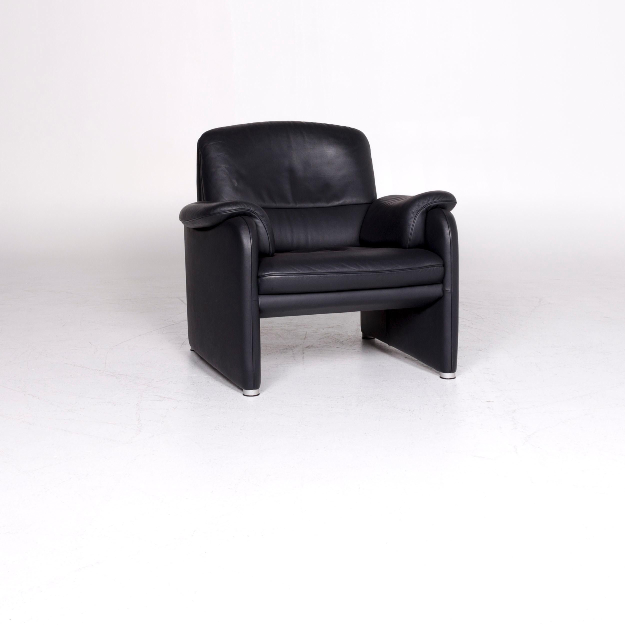 De Sede Designer Leather Armchair Black Armchair (Moderne) im Angebot