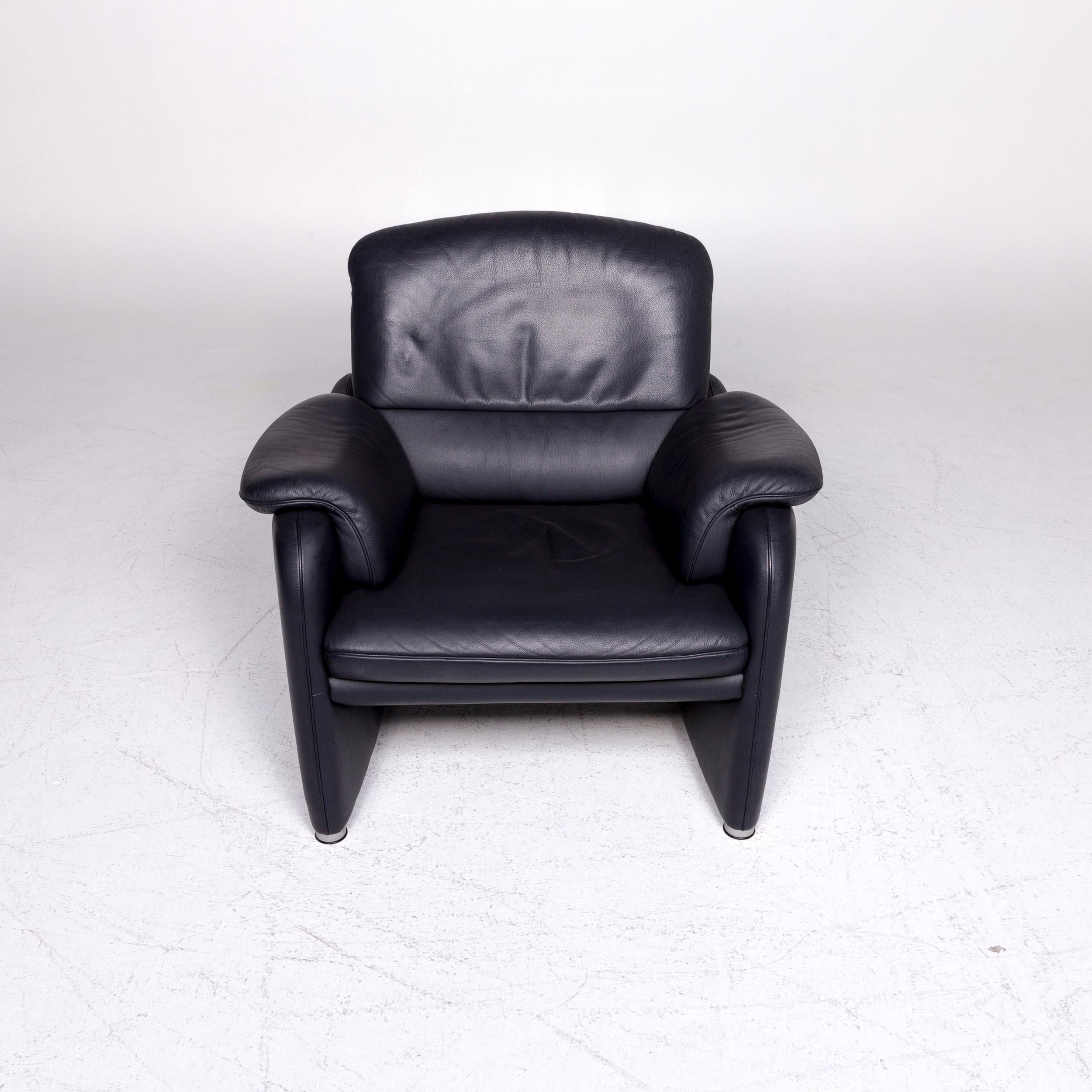 Contemporary De Sede Designer Leather Armchair Black Armchair For Sale