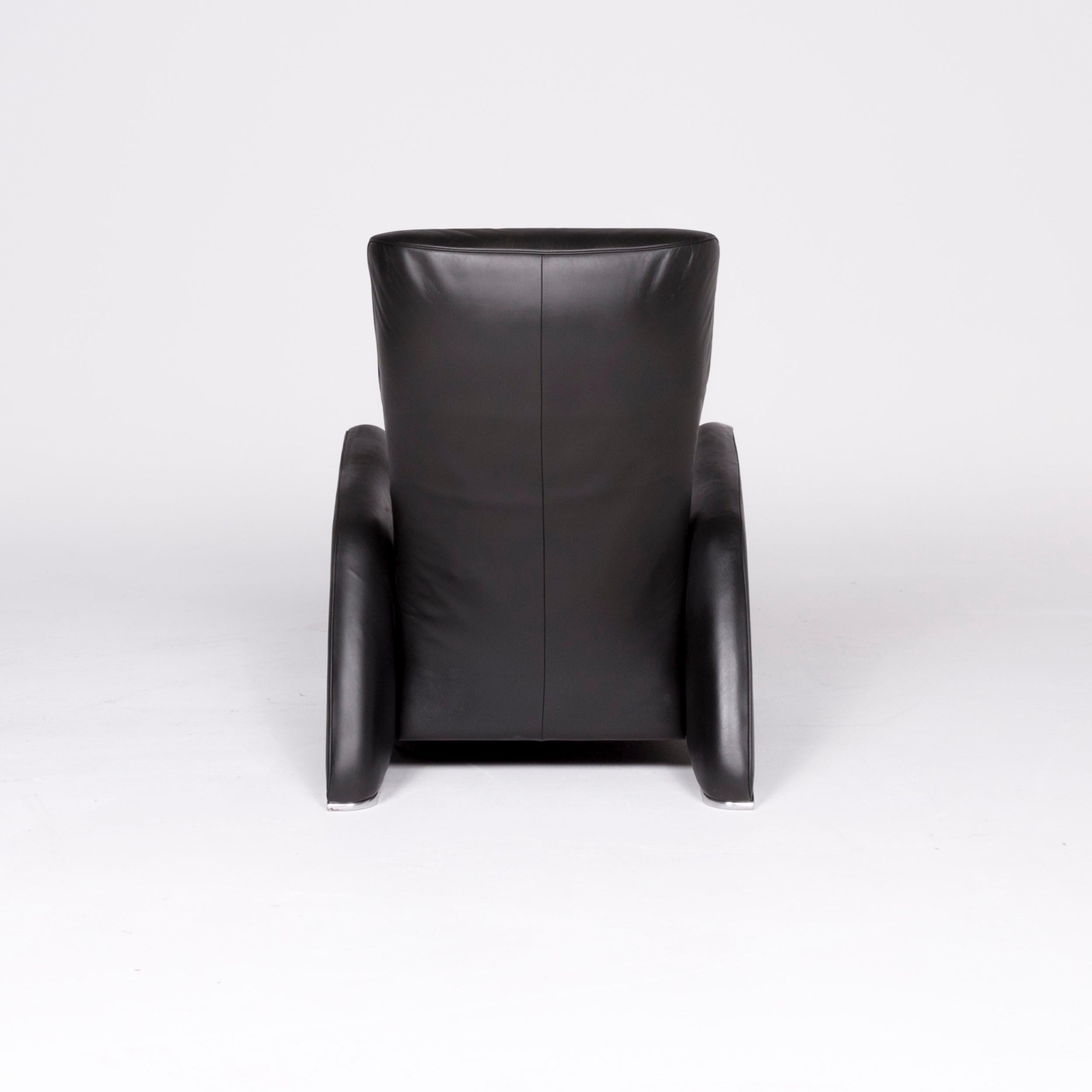 De Sede Designer Leather Armchair Black Genuine Leather Chair Relax Function im Angebot 3