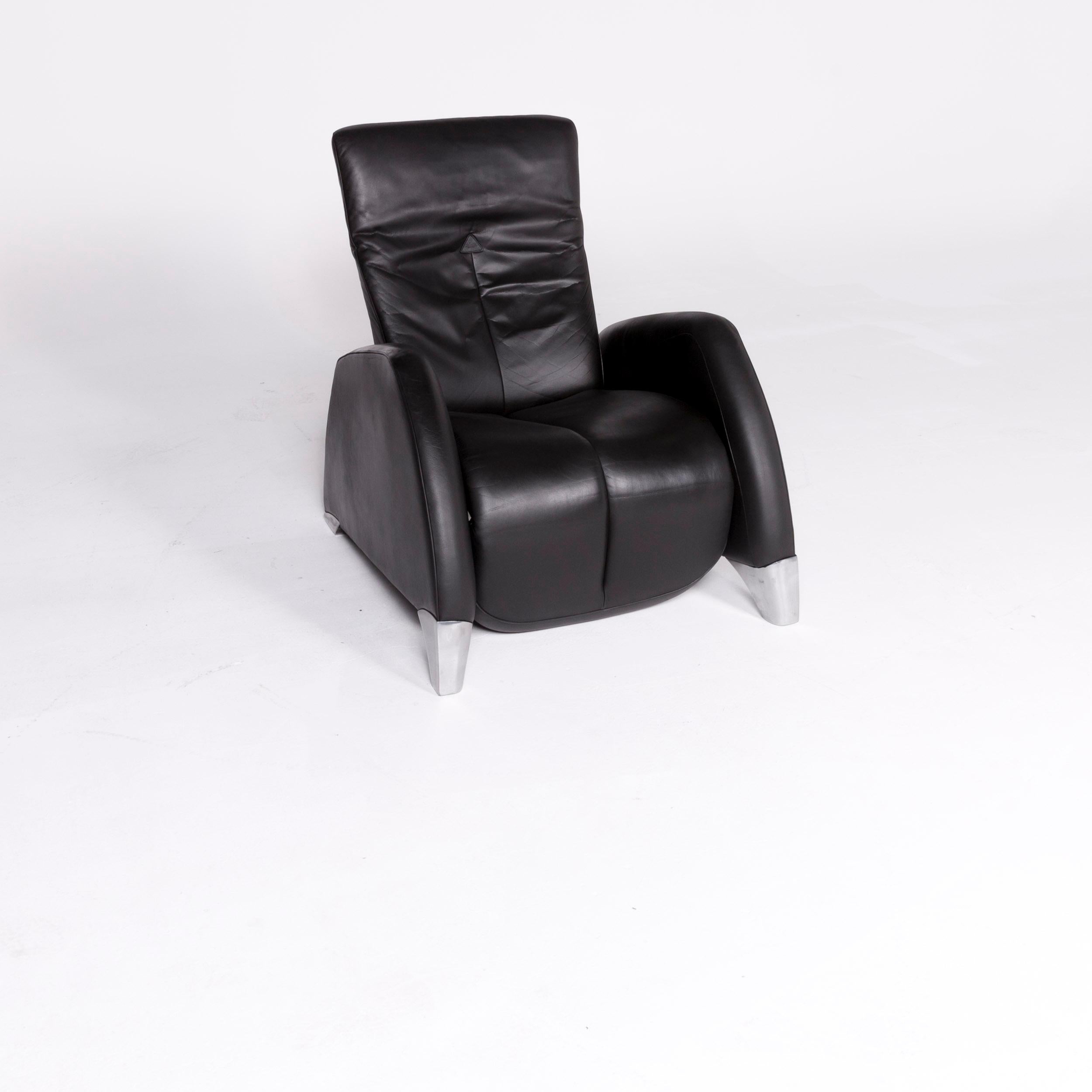 We bring to you a de Sede designer leather armchair black genuine leather chair relax function.

Product measurements in centimeters:

Depth 107
Width 79
Height 96
Seat-height 43
Rest-height 60
Seat-depth 55
Seat-width 53
Back-height