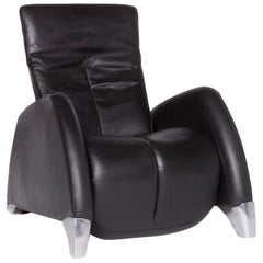 De Sede Designer Leather Armchair Black Genuine Leather Chair Relax Function