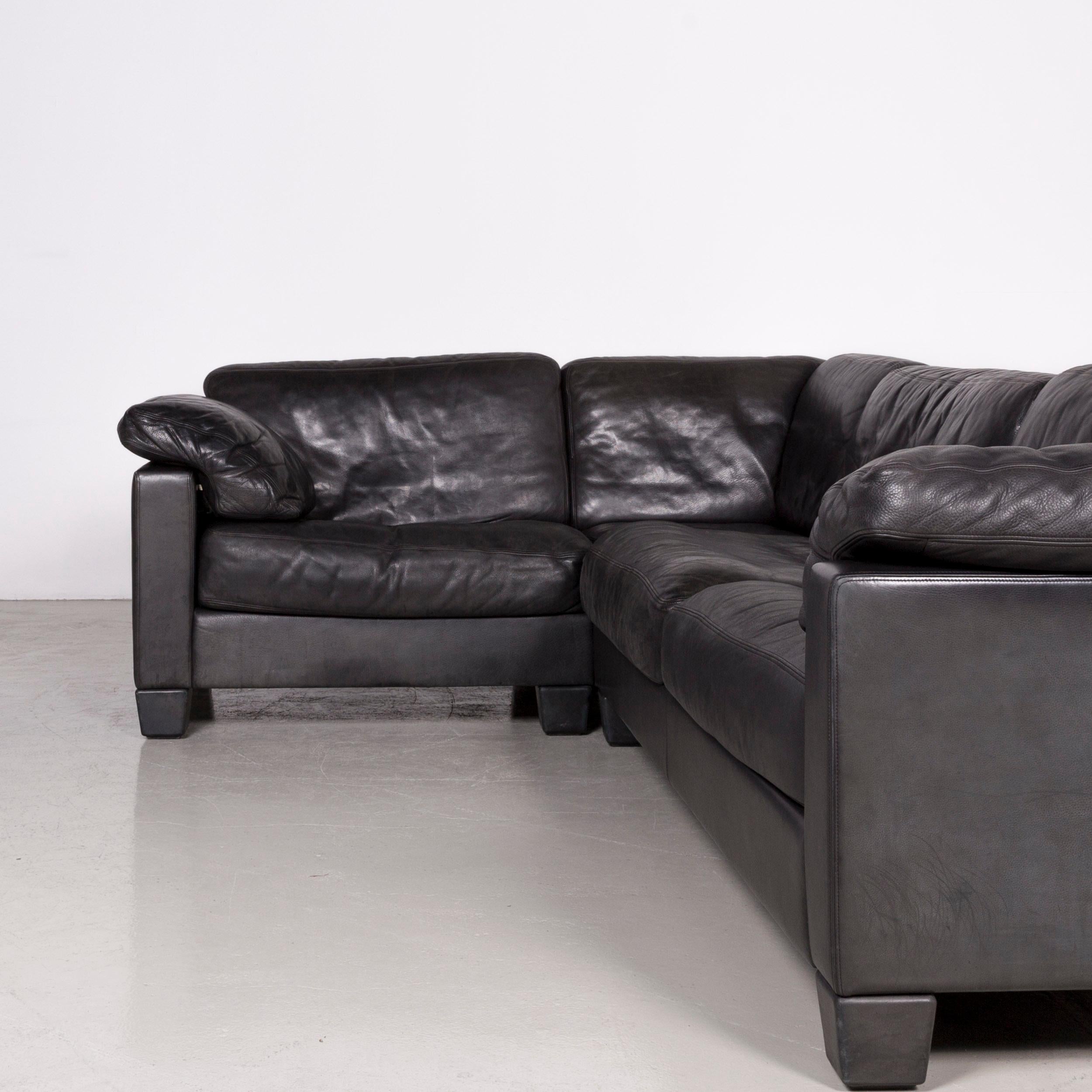 Swiss De Sede Designer Leather Sofa Black Corner Couch For Sale