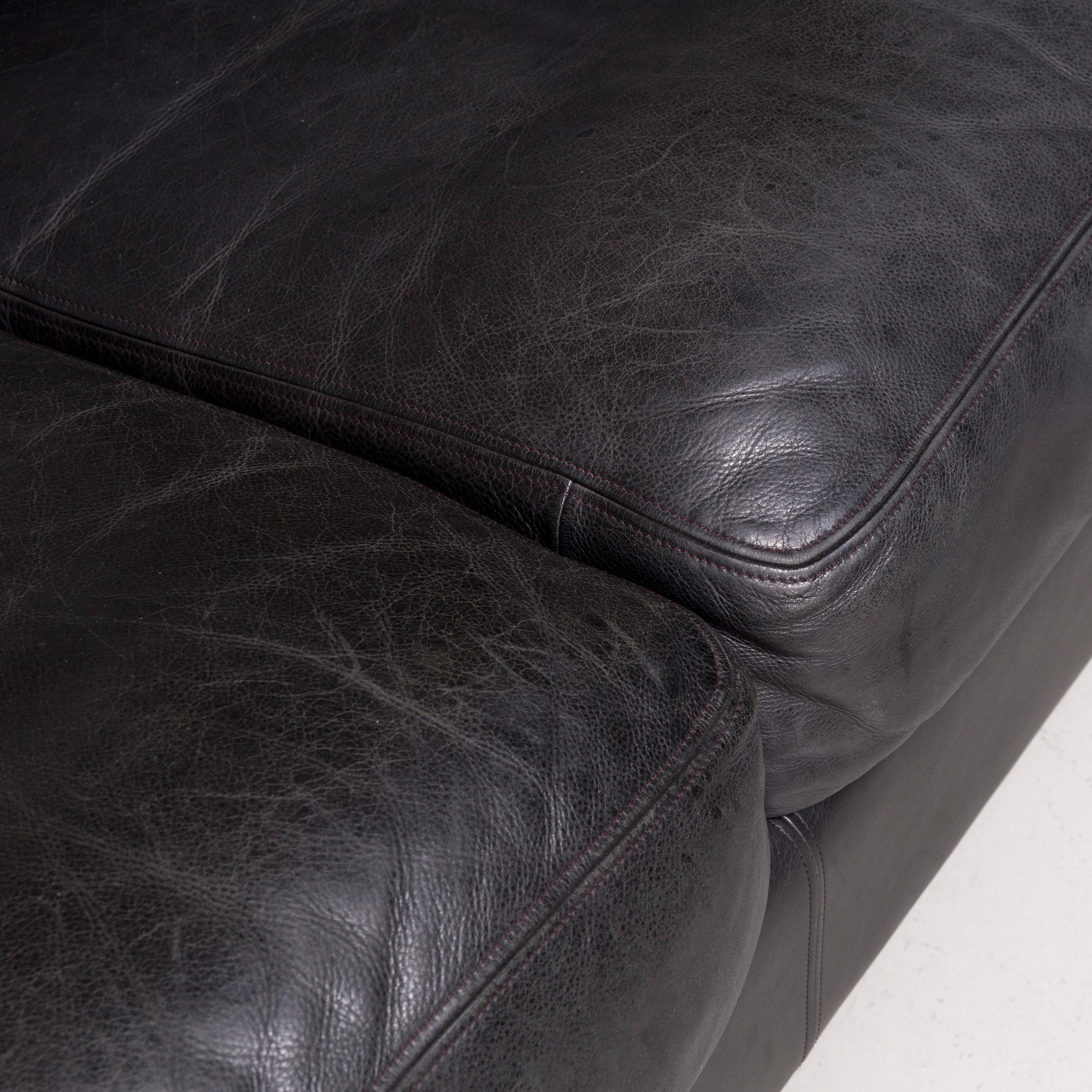 Contemporary De Sede Designer Leather Sofa Black Corner Couch For Sale