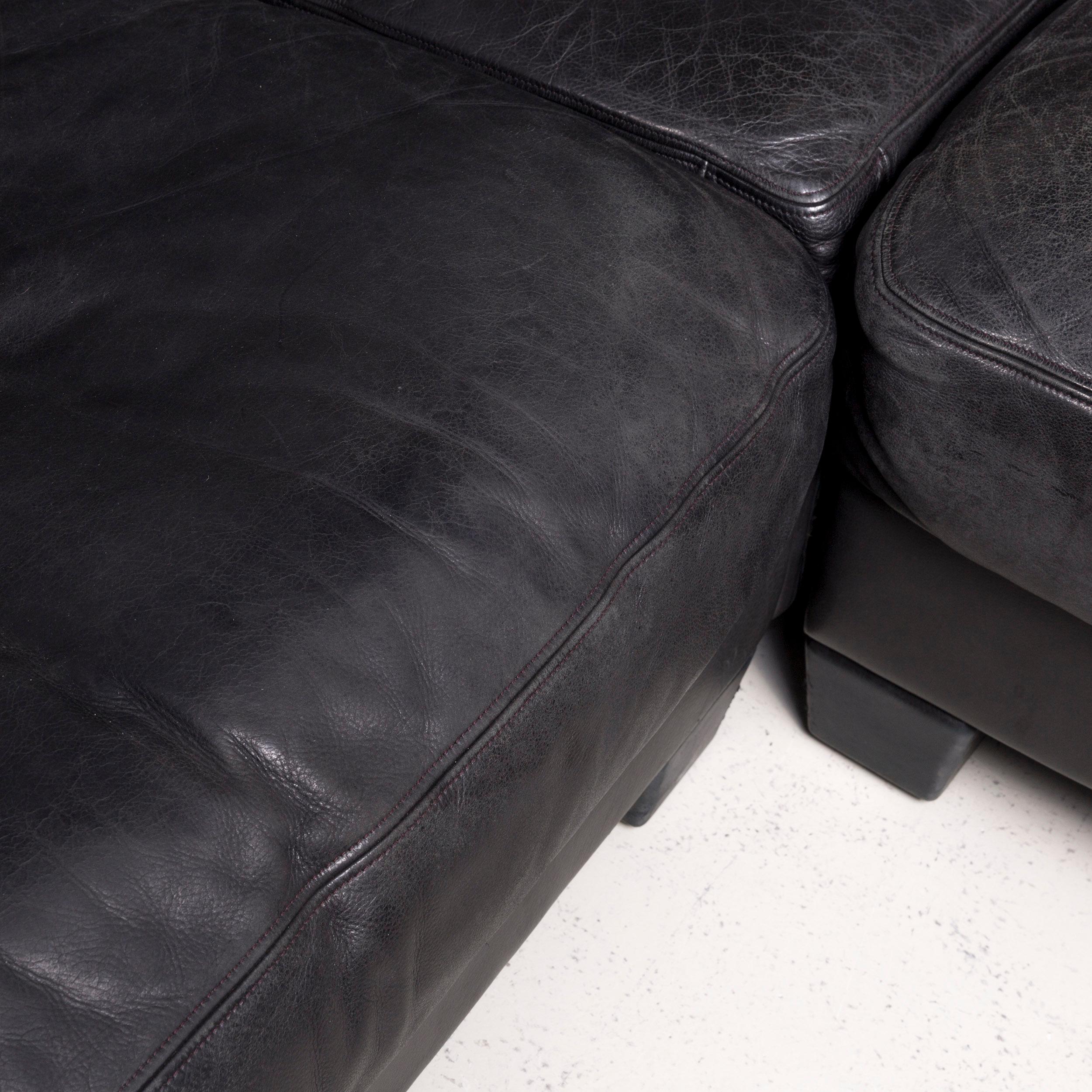 De Sede Designer Leather Sofa Black Corner Couch For Sale 1