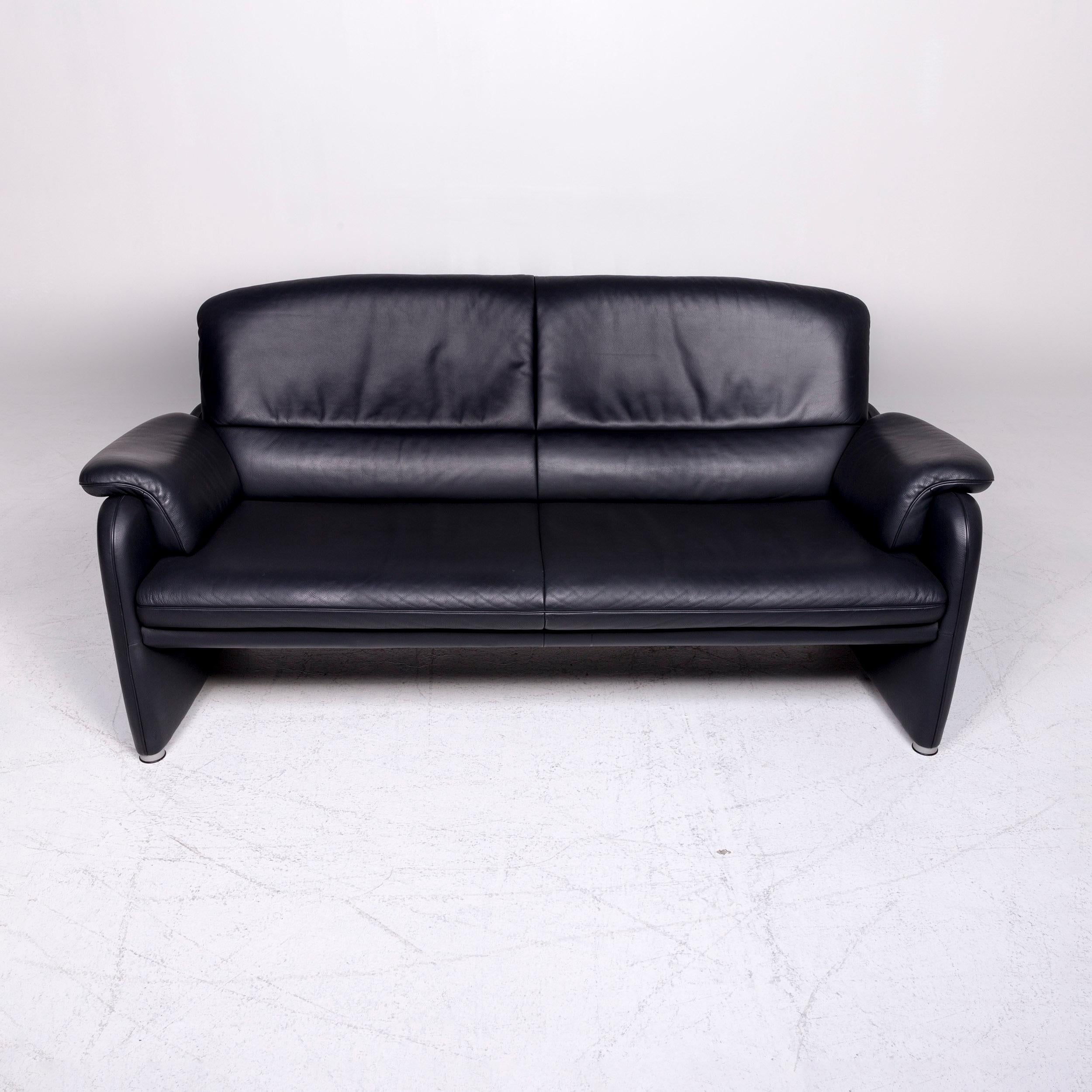 De Sede Designer Leather Sofa Black Three-Seat Couch (21. Jahrhundert und zeitgenössisch) im Angebot