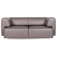 De Sede Designer Leather Sofa Grey Two-Seat Couch