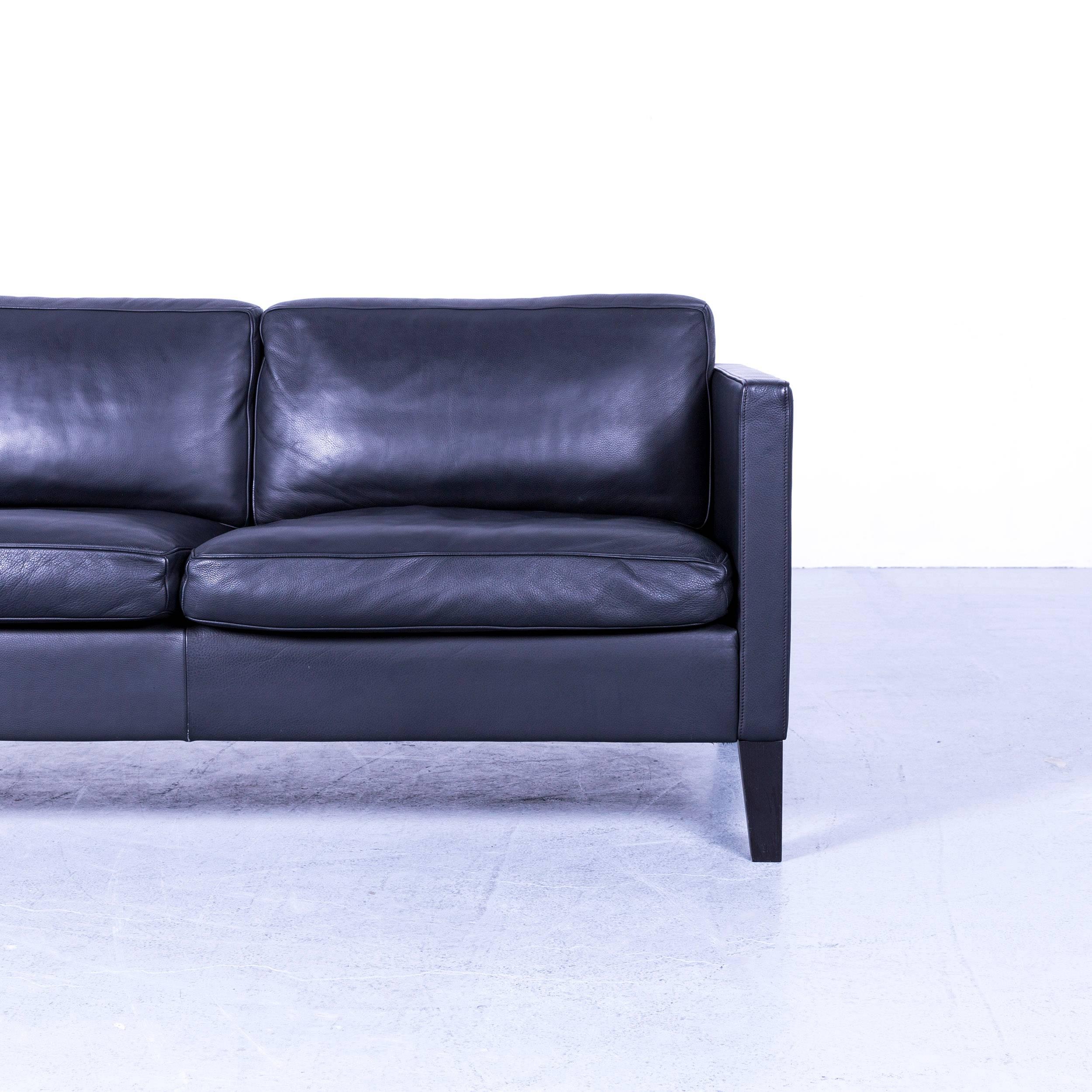 De Sede Designer Sofa Black Leather Two-Seat Modern In Good Condition In Cologne, DE