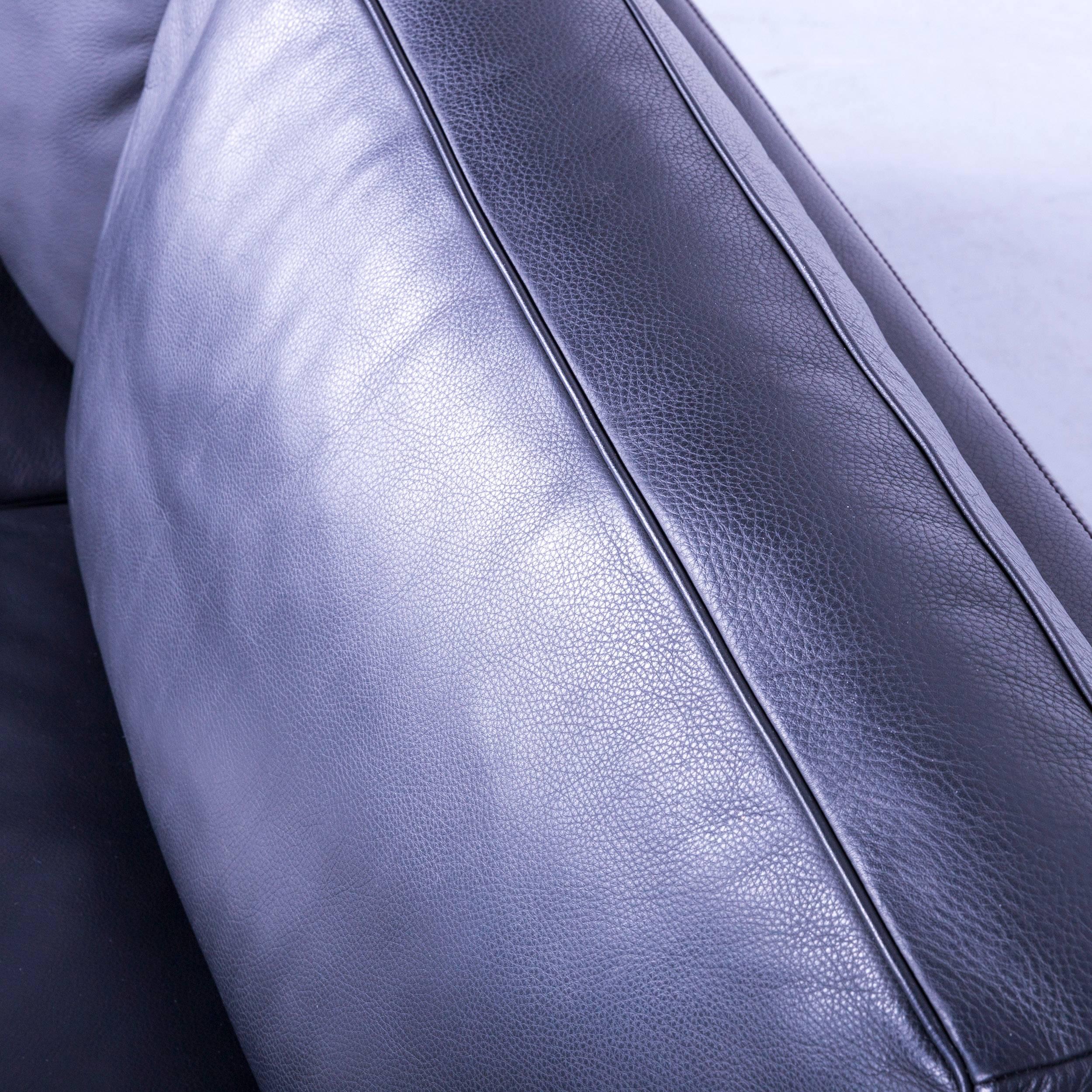 De Sede Designer Sofa Black Leather Two-Seat Modern 1