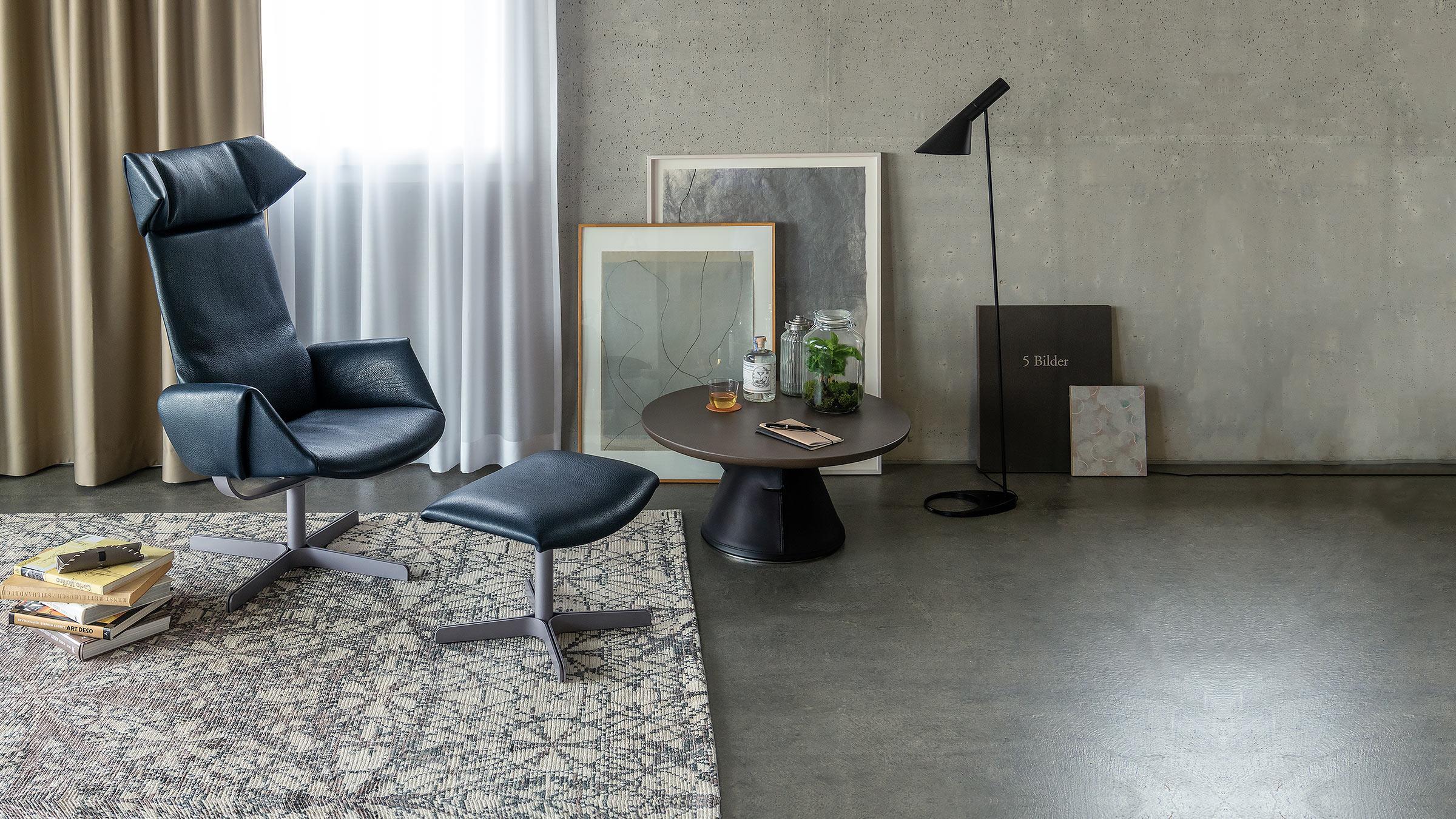Moderne De Sede fauteuil Schiefer DS-0343 en cuir par De Sede Design Team & Bart Van der en vente