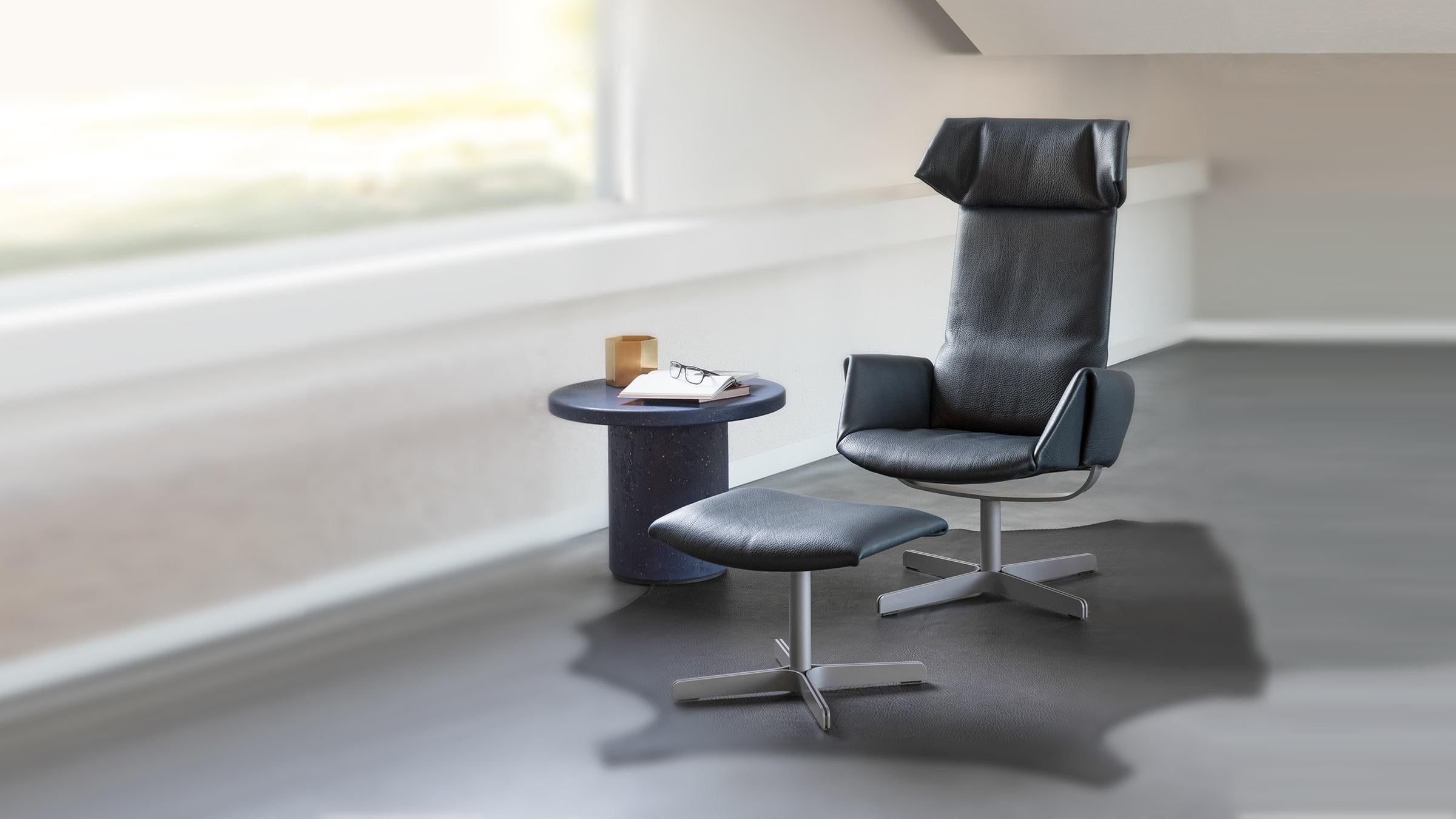De Sede fauteuil Schiefer DS-0343 en cuir par De Sede Design Team & Bart Van der Neuf - En vente à Brooklyn, NY