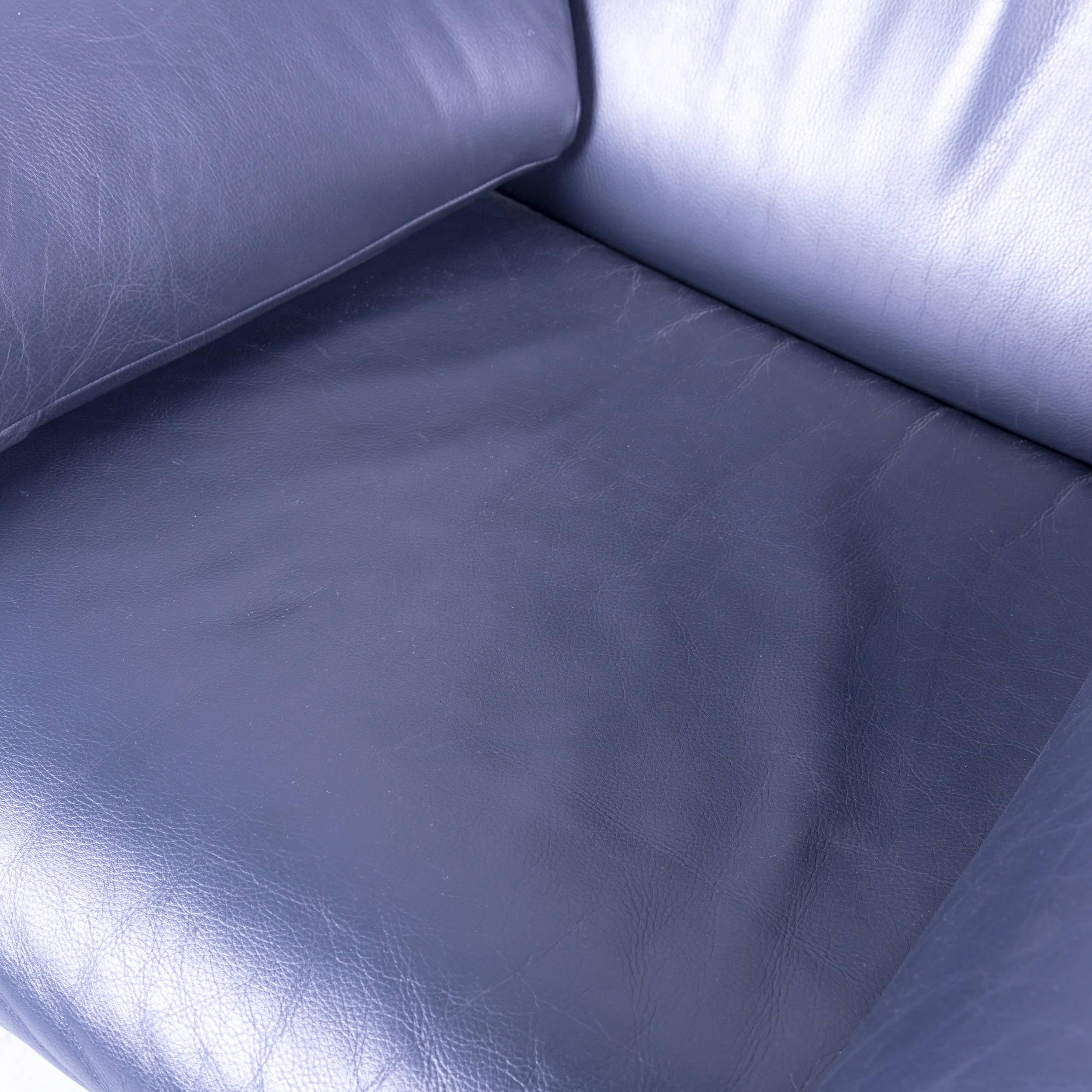 de Sede DS 10 Designer Leather Armchair Dark Navy Blue One-Seat from Switzerland 2