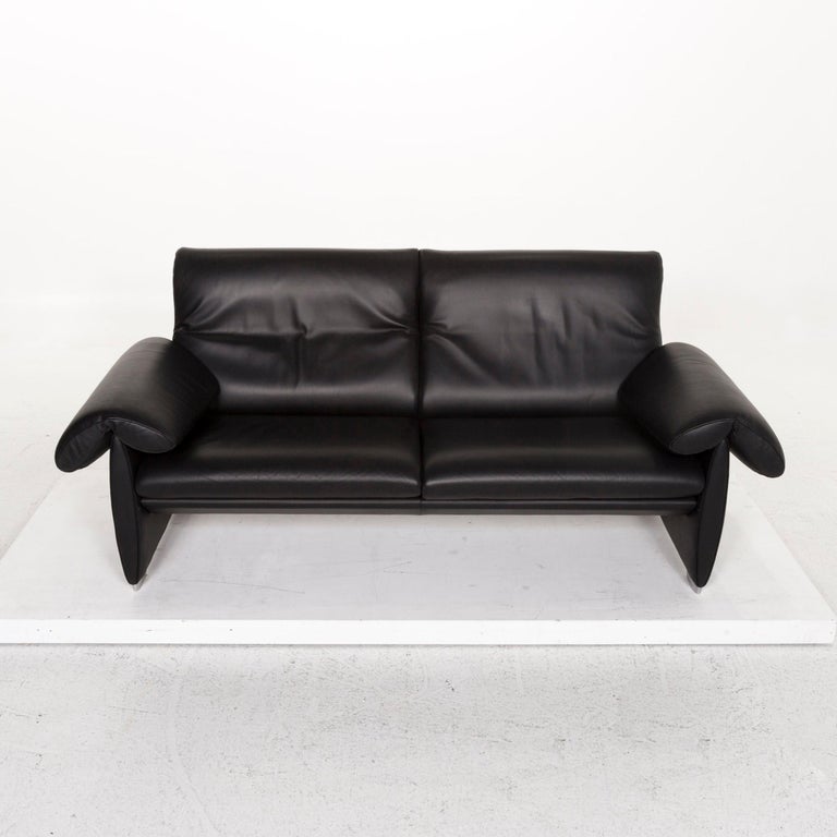 Leather Sofa Black Two Seat Couch, 10 Leather Sofa