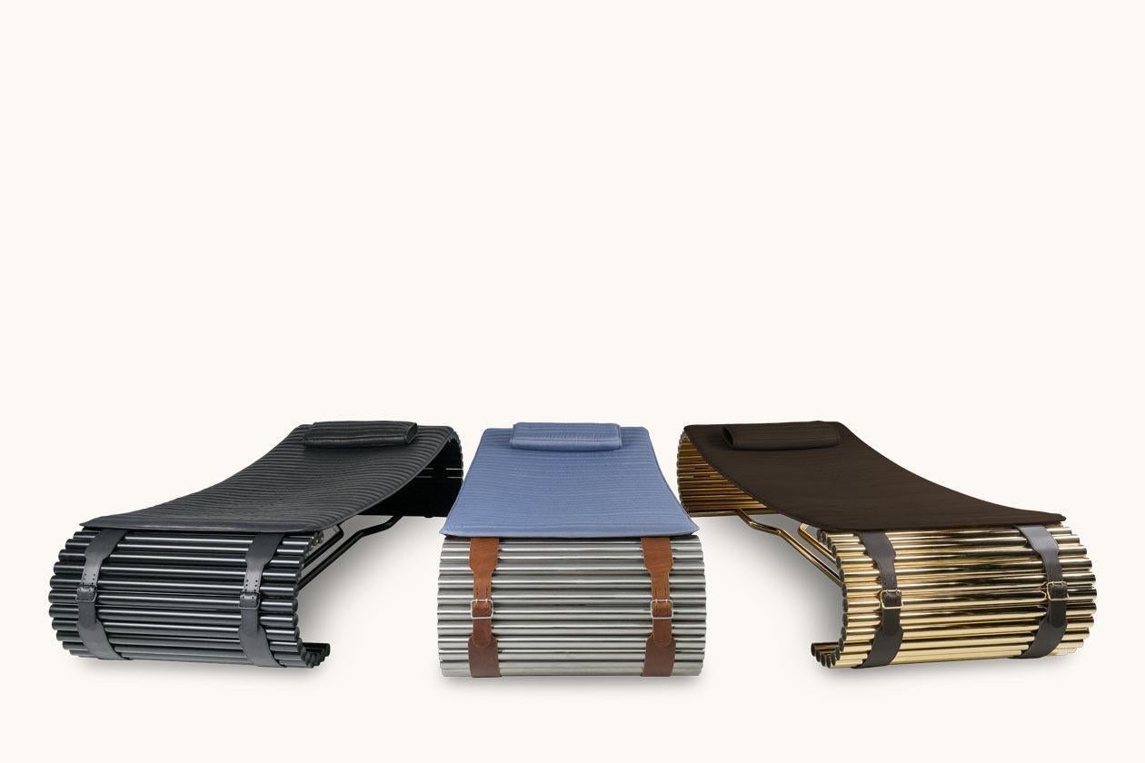 Cuir Chaise inclinable DS-1000 de De Sede en tissu Pacific par De Sede Design- Team en vente