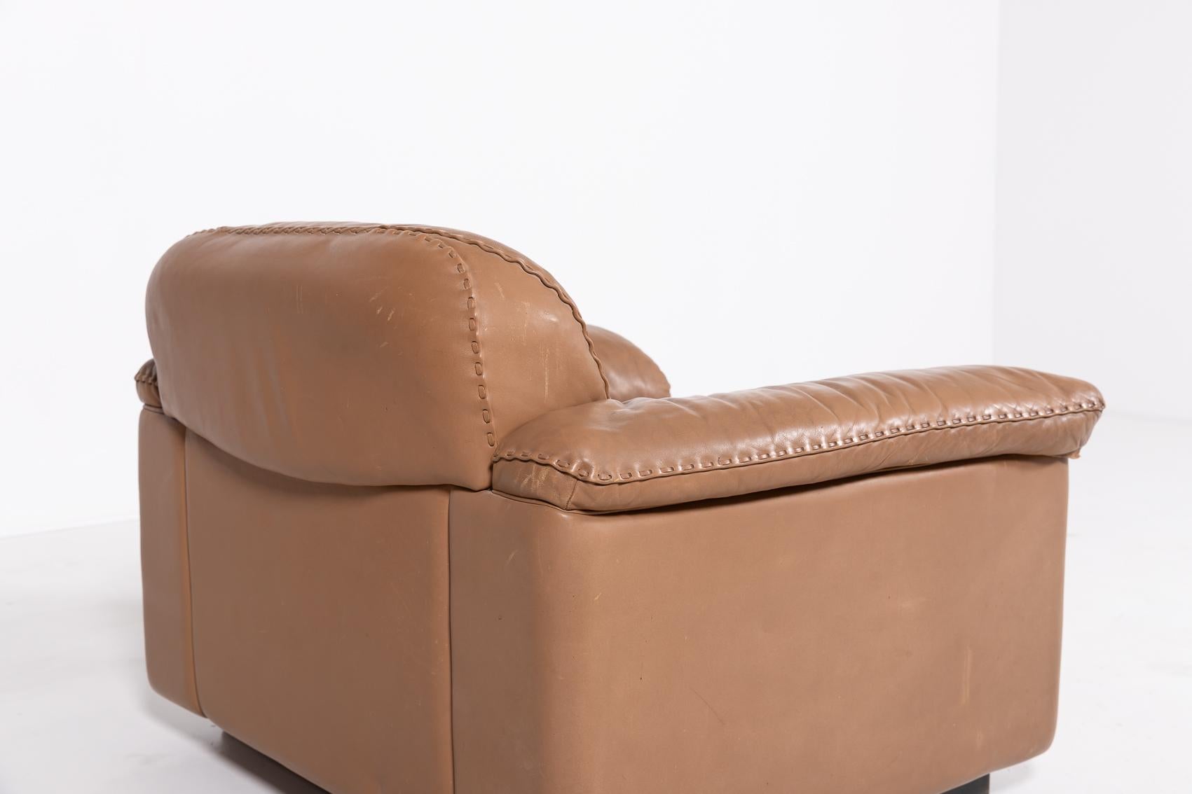 De Sede DS 101 brown leather lounge chairs, 1970’s For Sale 6