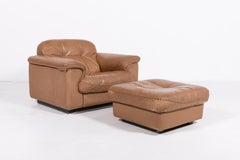 De Sede DS 101 brown leather lounge chairs, 1970’s