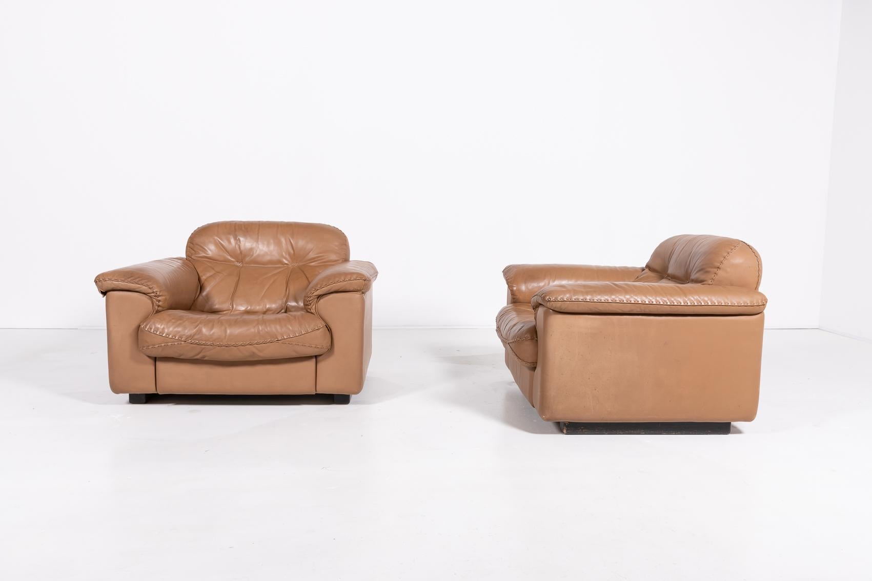 De Sede DS 101 brown leather lounge chairs, 1970’s For Sale 2