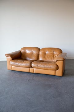 De Sede DS-101 Cognac Leather Sofa, 1970s