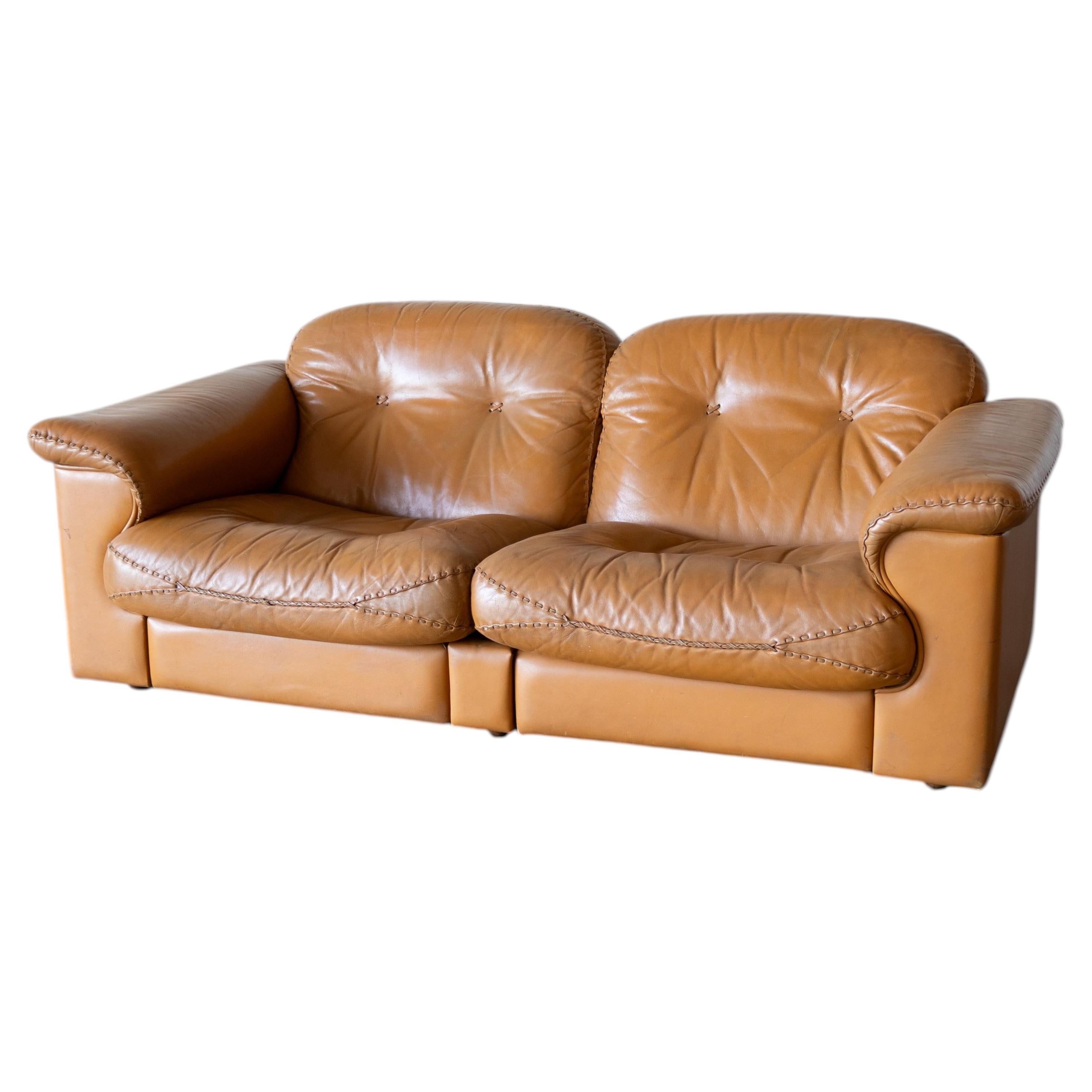 De Sede DS-101 Cognac Leather Sofa, 1970s For Sale