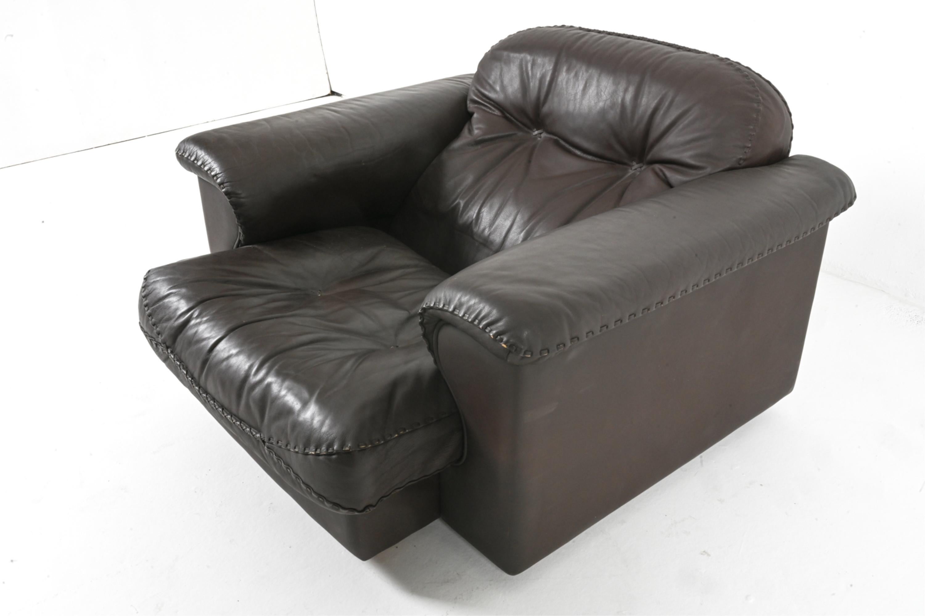 De Sede DS-101 James Bond Leder-Clubsessel & Ottomane im Angebot 11