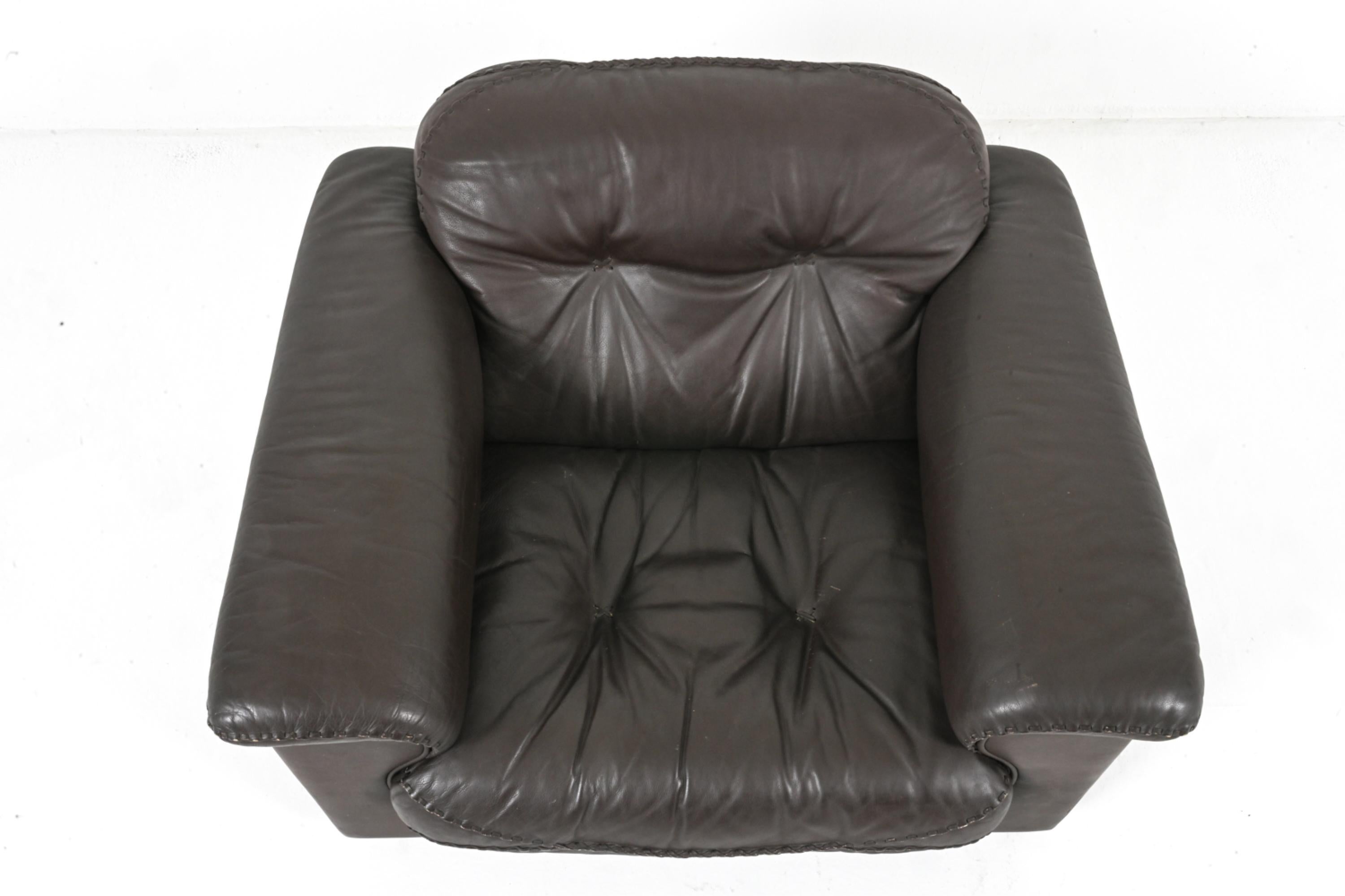 De Sede DS-101 James Bond Leder-Clubsessel & Ottomane im Angebot 2