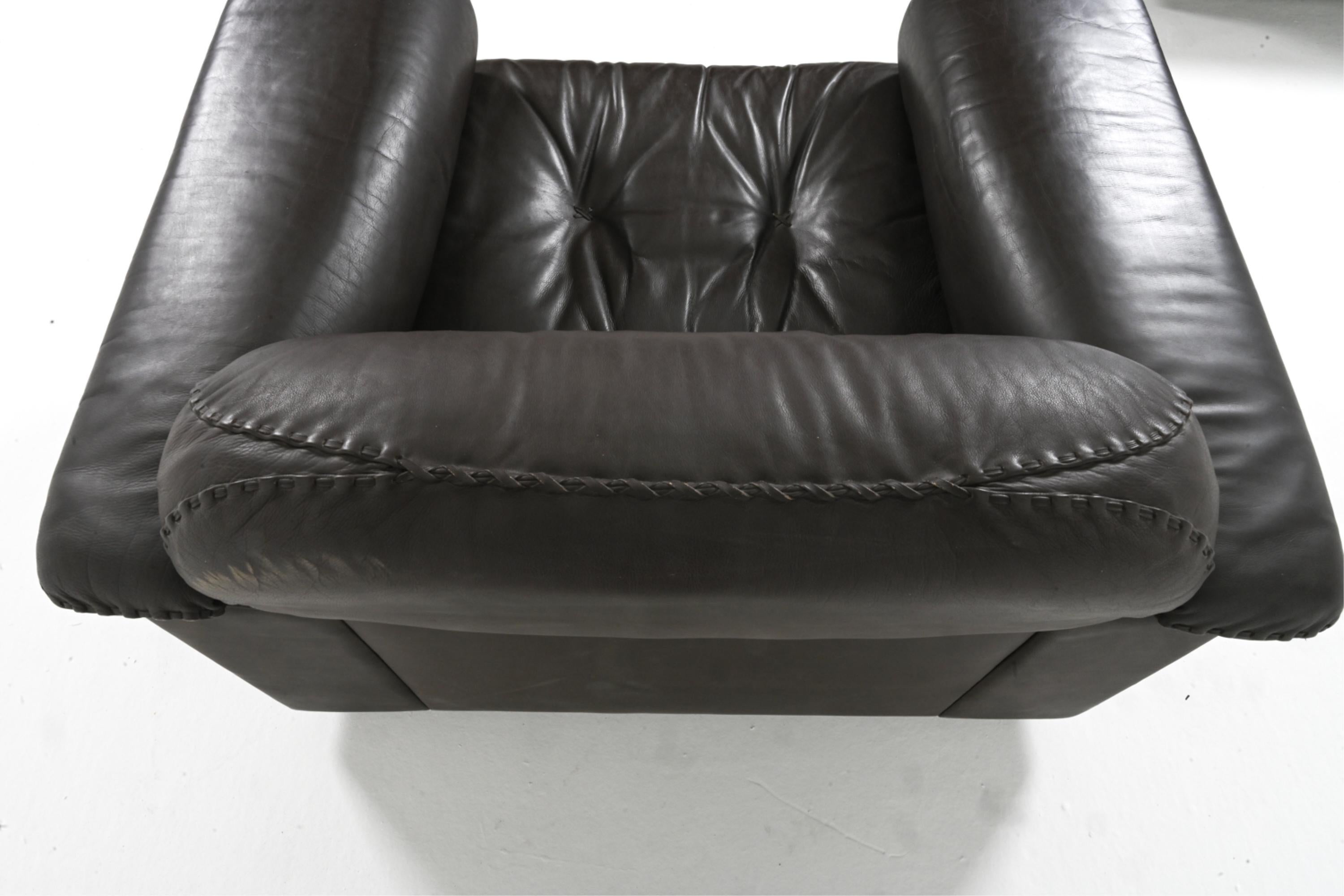 De Sede DS-101 James Bond Leder-Clubsessel & Ottomane im Angebot 3