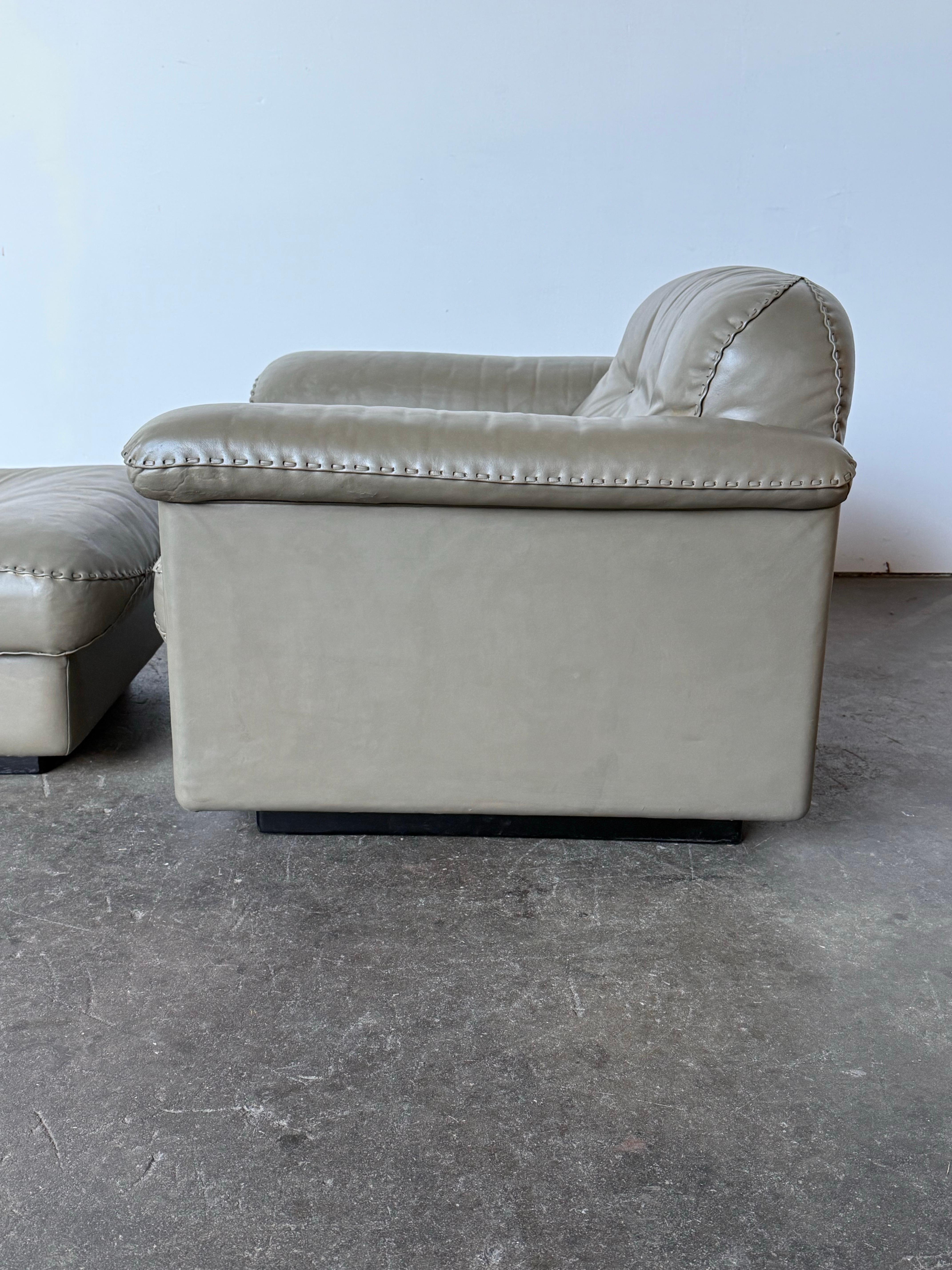 De Sede DS-101 Ledersessel mit Ottomane im Angebot 4