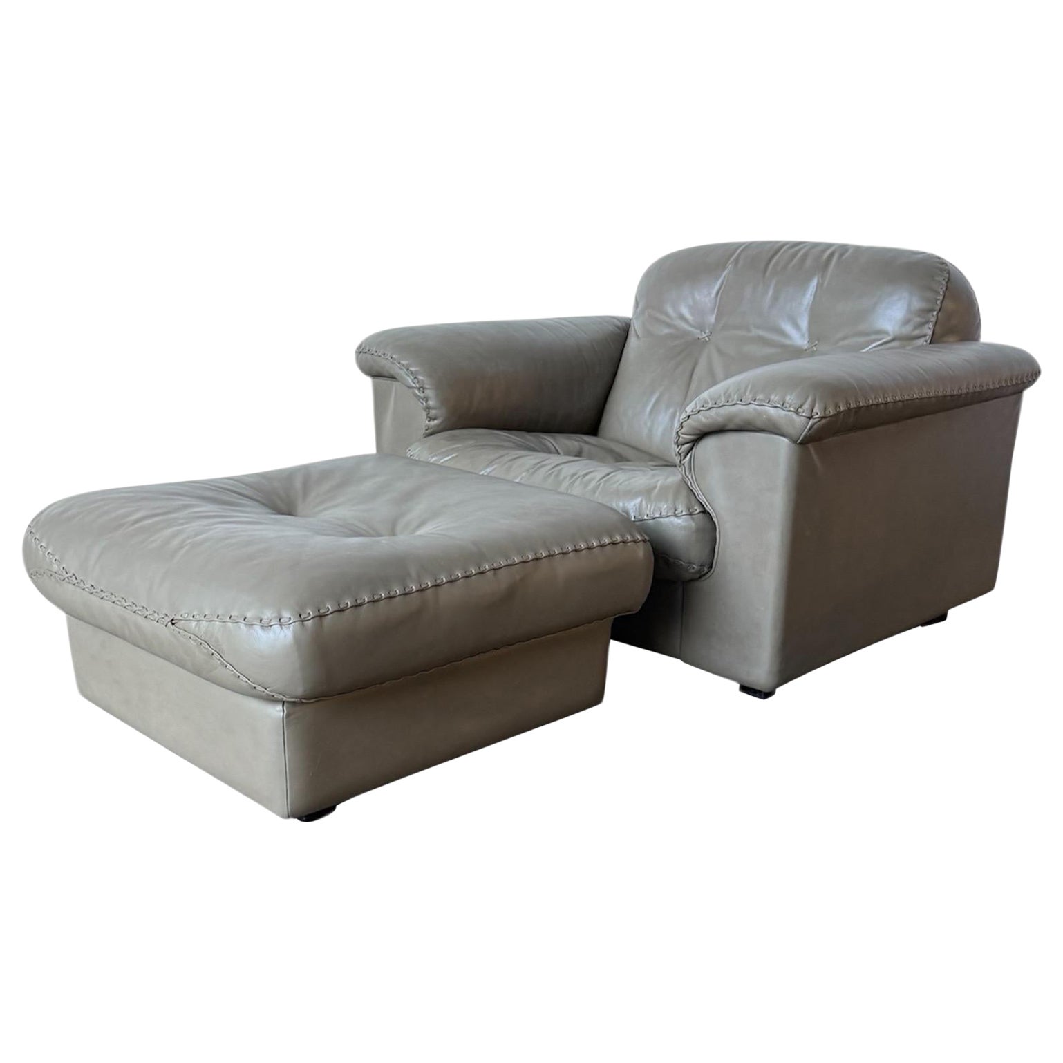 De Sede DS-101 Ledersessel mit Ottomane
