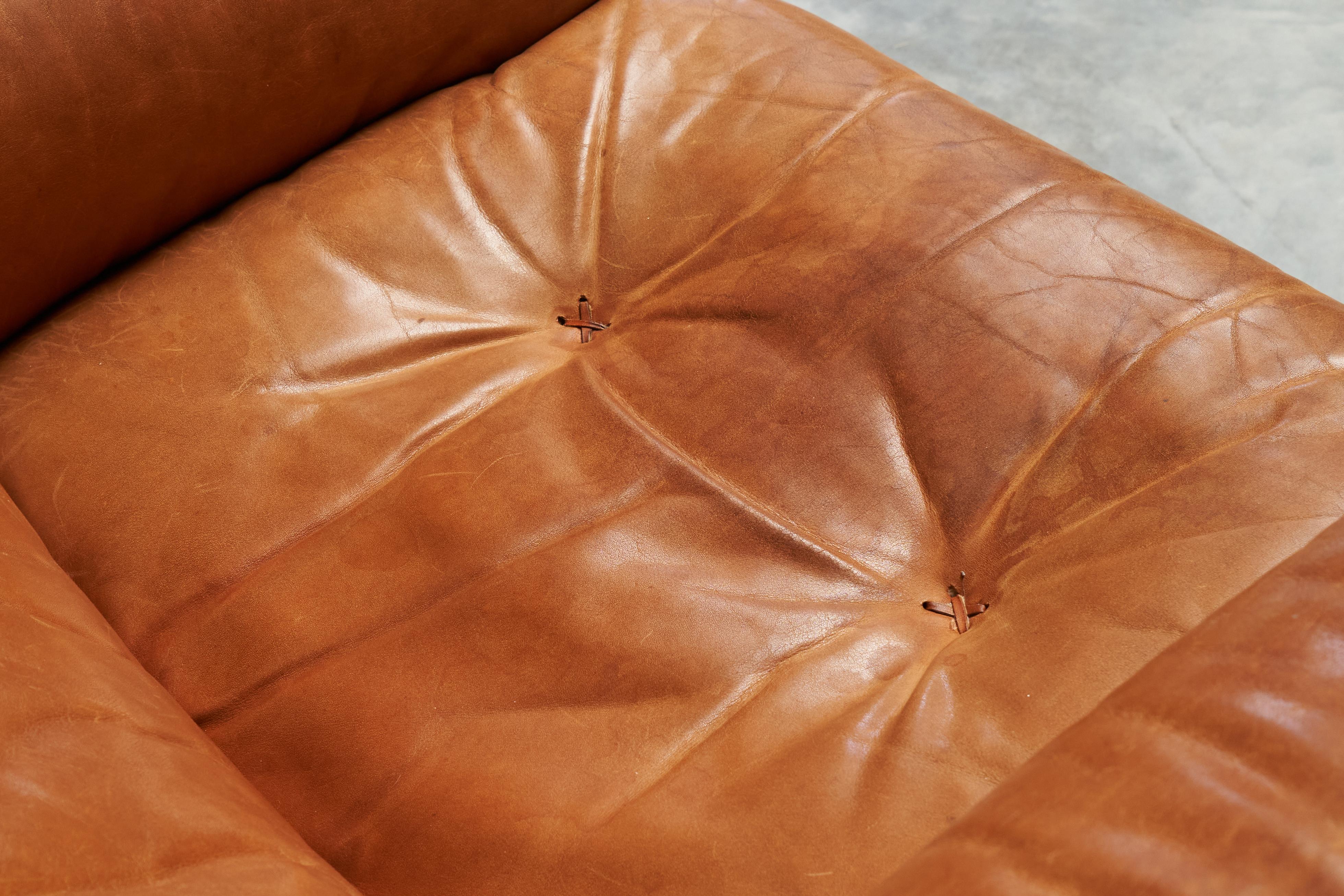 20th Century De Sede DS-101 Lounge Chair in Patinated Cognac Leather 1970s For Sale