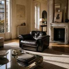 De Sede DS-101 Reclining Lounge Chair in Dark Brown Leather