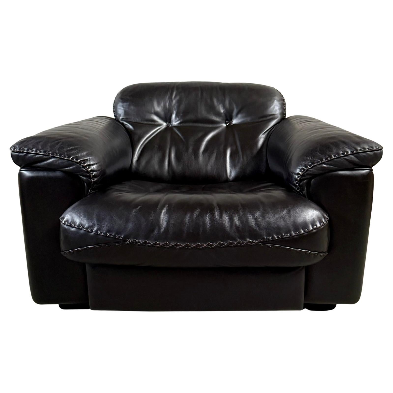 De Sede DS-101 Reclining Lounge Chair in Dark Brown Leather