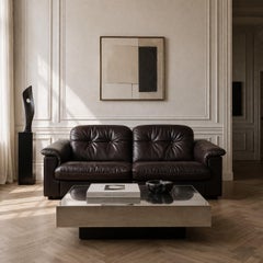 De Sede DS-101 Two-Seater Sofa in Dark Brown Leather