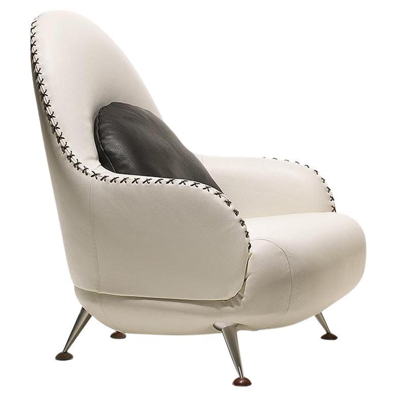 De Sede DS-102 Armchair in Snow Upholstery by Mathias Hoffmann For Sale