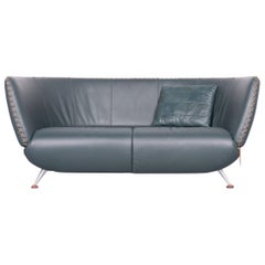 De Sede Ds 102 Designer Leather Sofa Green Two-Seat Couch