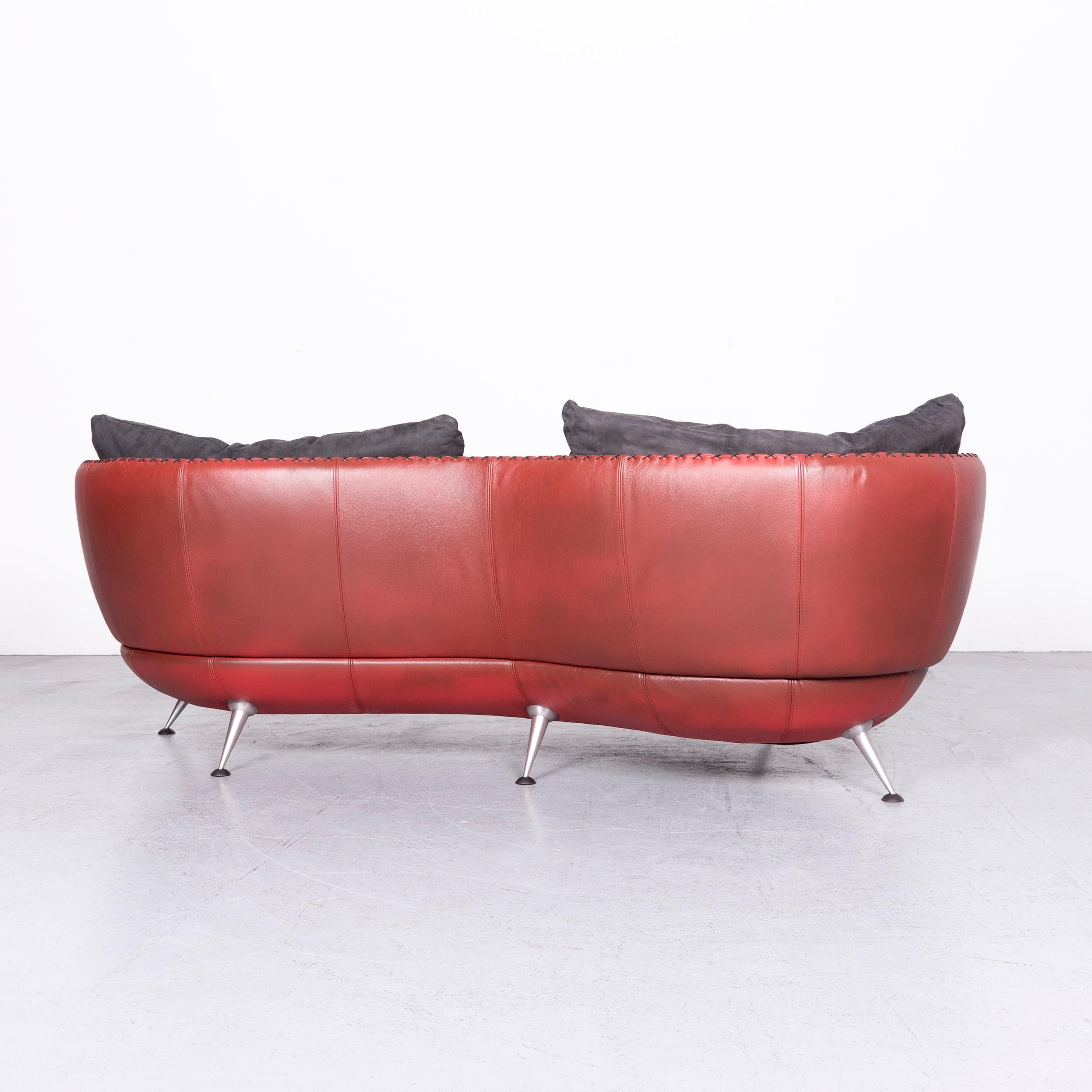 De Sede Ds 102 Designer Leather Sofa Red Two-Seat Couch 5